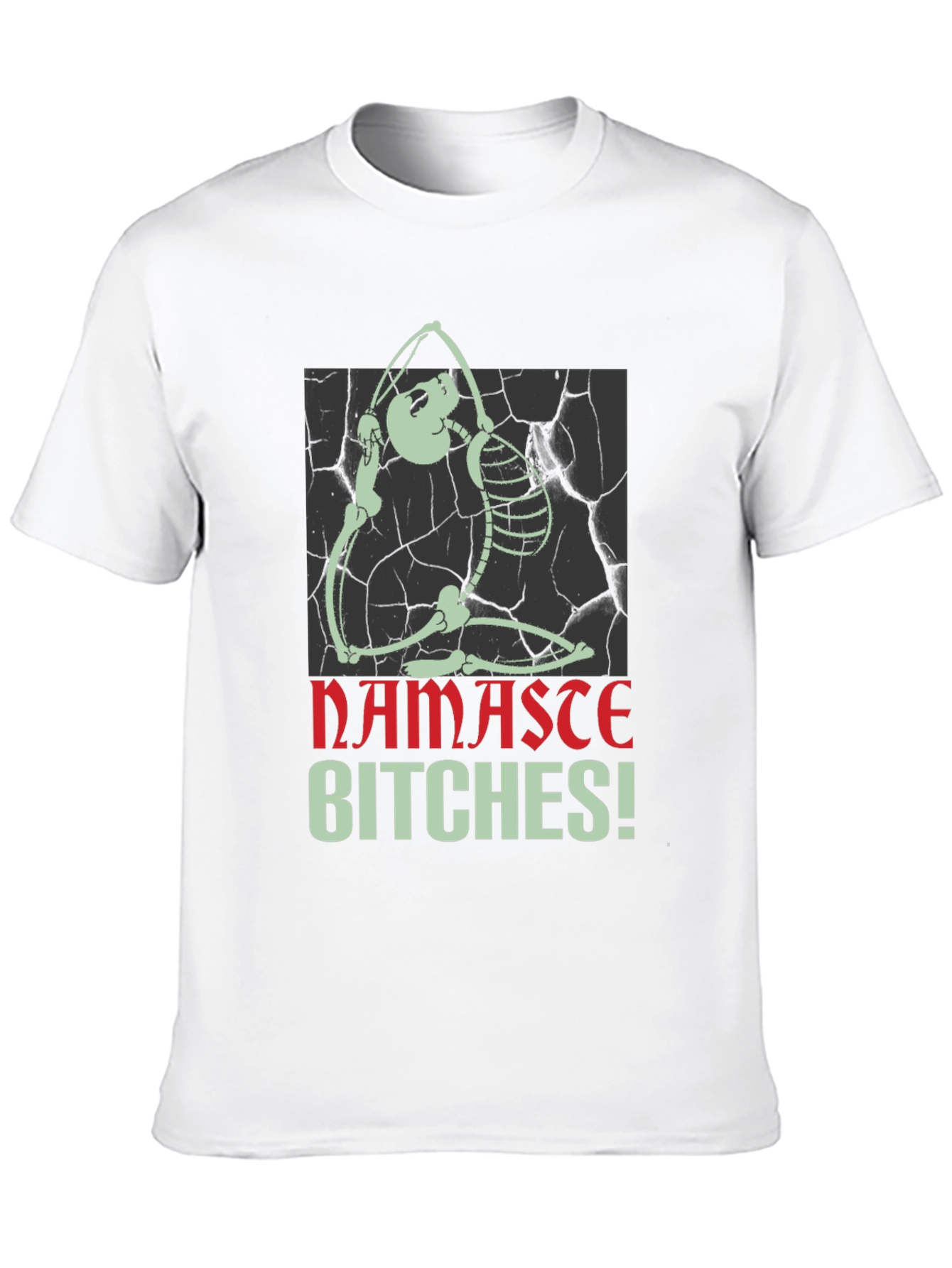 Black Yoga Skeleton Graphic Tee - Namaste Bitches! view 10