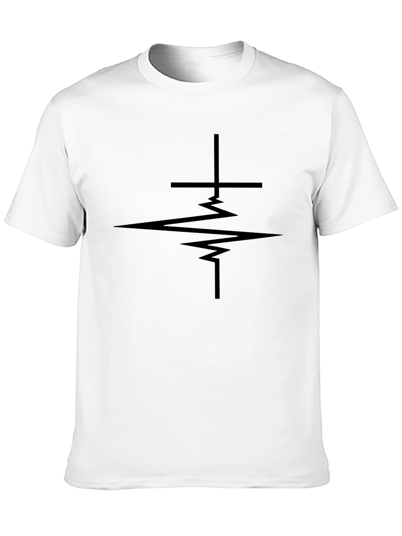 Black Cross Heartbeat Graphic Tee - Black view 10