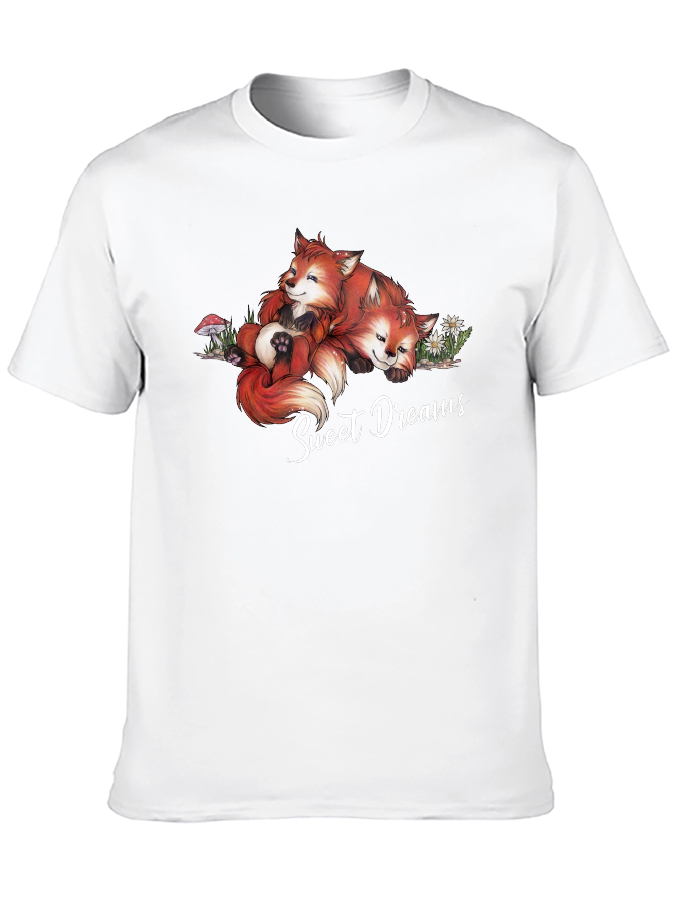 Black Sweet Dreams Foxes Graphic T-Shirt view 10