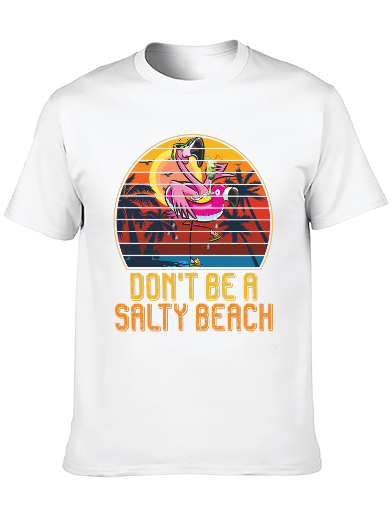 Black Salty Beach Flamingo Graphic Tee view 10
