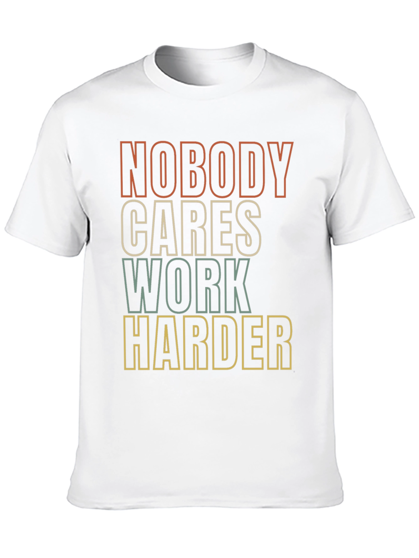 Black Motivational Graphic Tee - Nobody Cares, Work Harder view 10