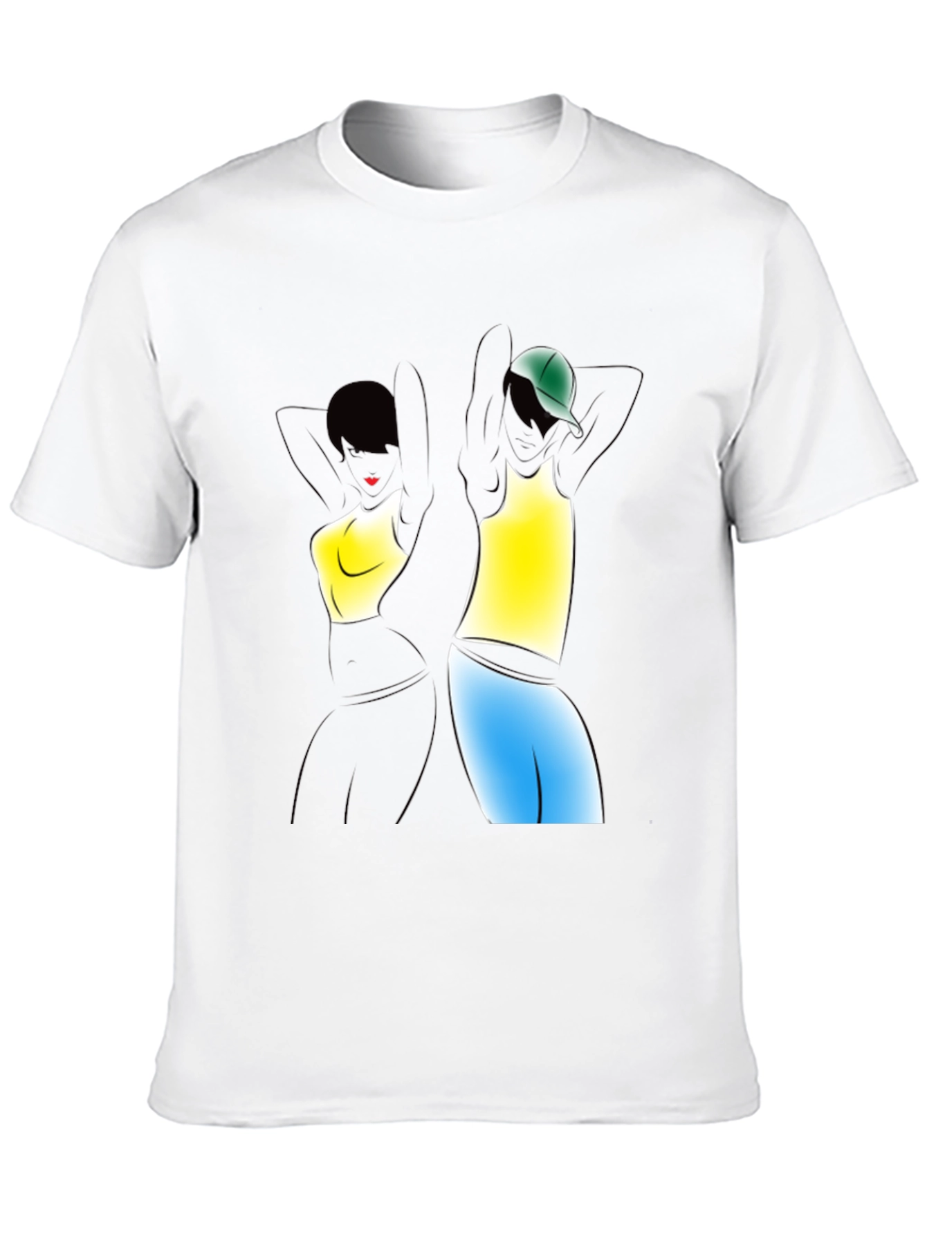 Black Graphic Tee: Stylish Figures Black T-Shirt view 10