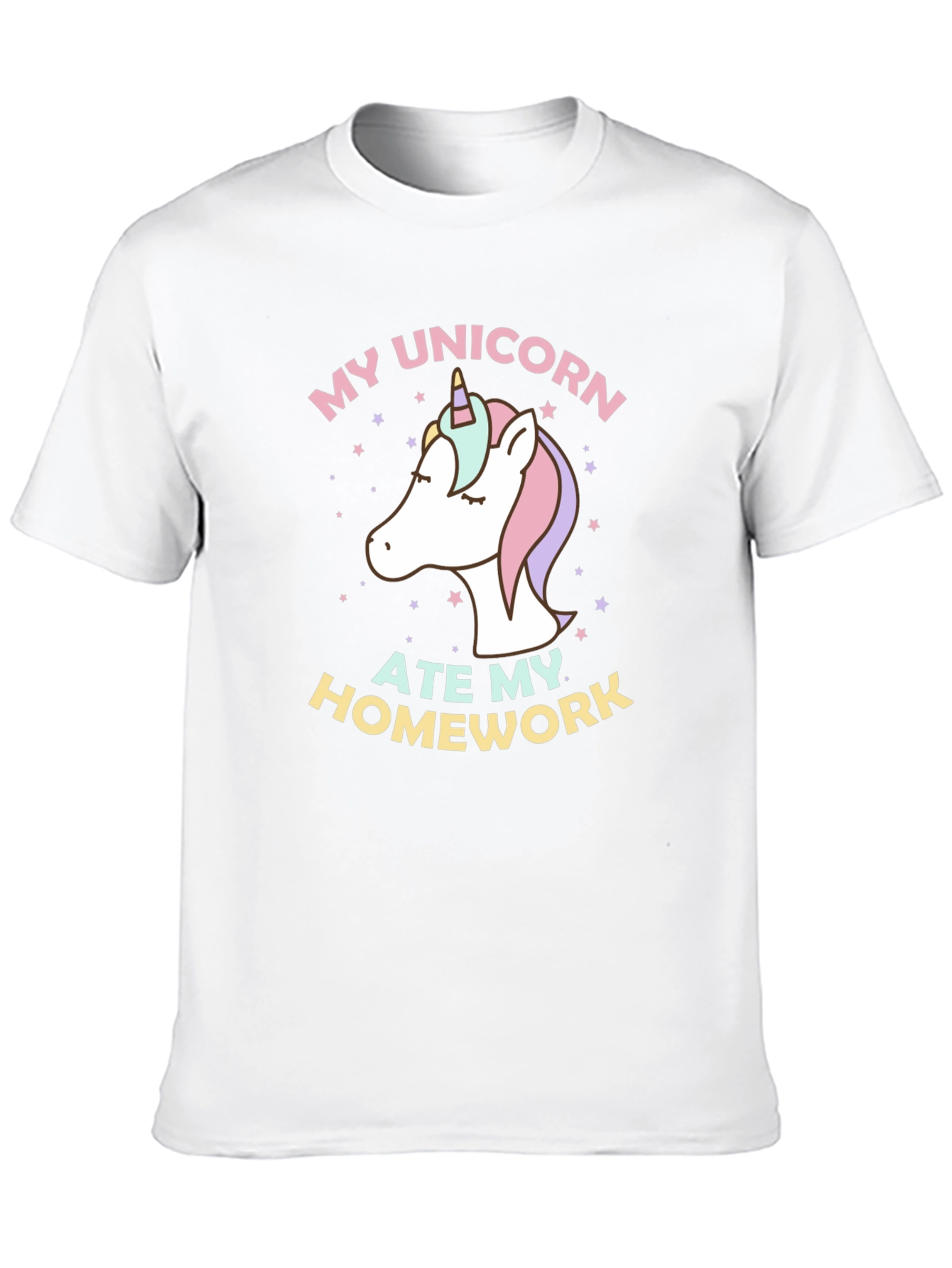 Black My Unicorn Ate My Homework T-Shirt - Black view 10