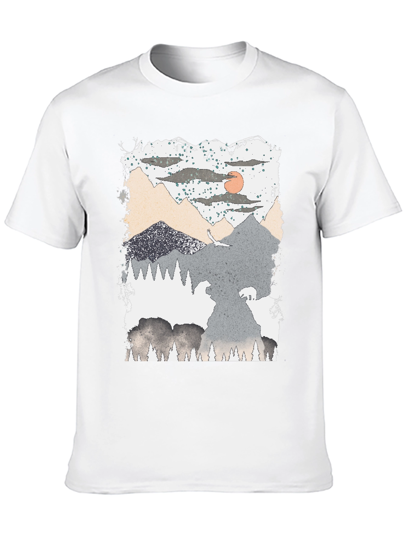 Black Mountain Scene Graphic T-Shirt view 10