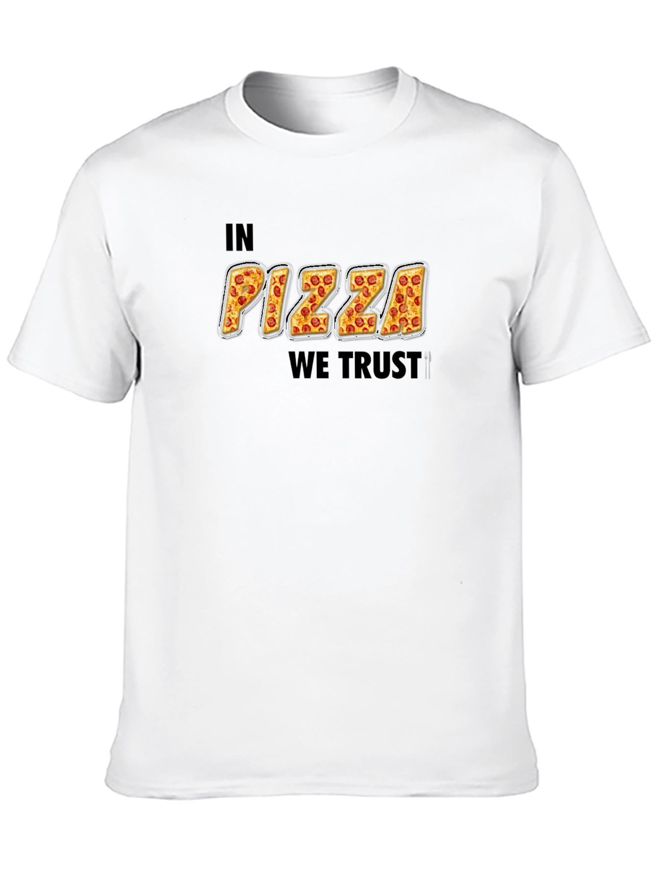 Black In Pizza We Trust Funny Graphic T-Shirt view 10