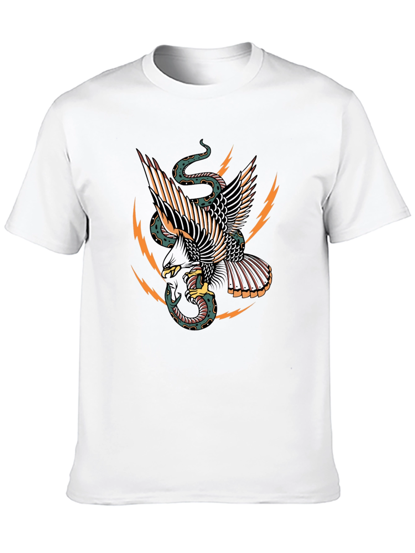 Black Eagle & Snake Graphic Black T-Shirt view 10