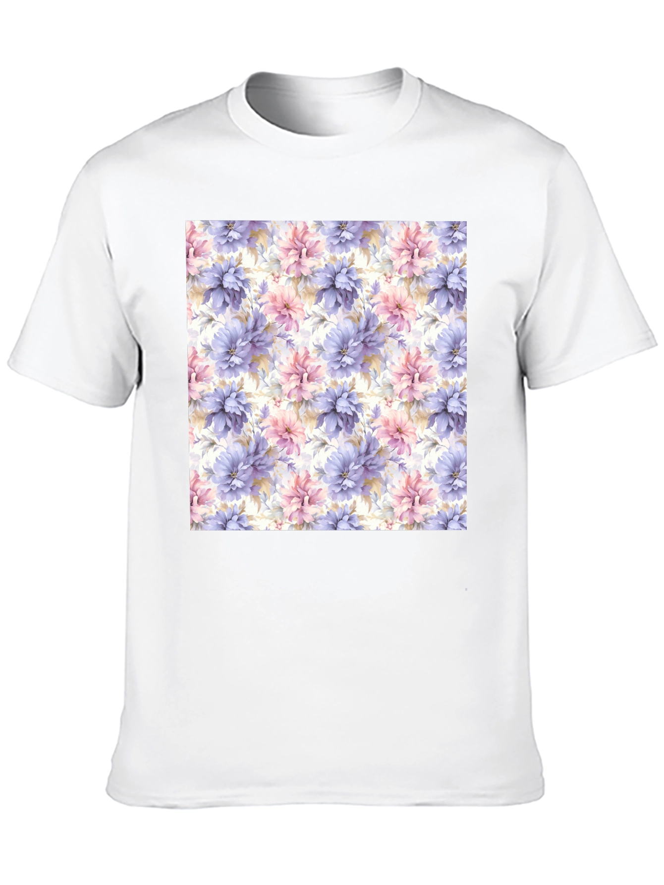 Black Floral Pattern Black T-Shirt view 10