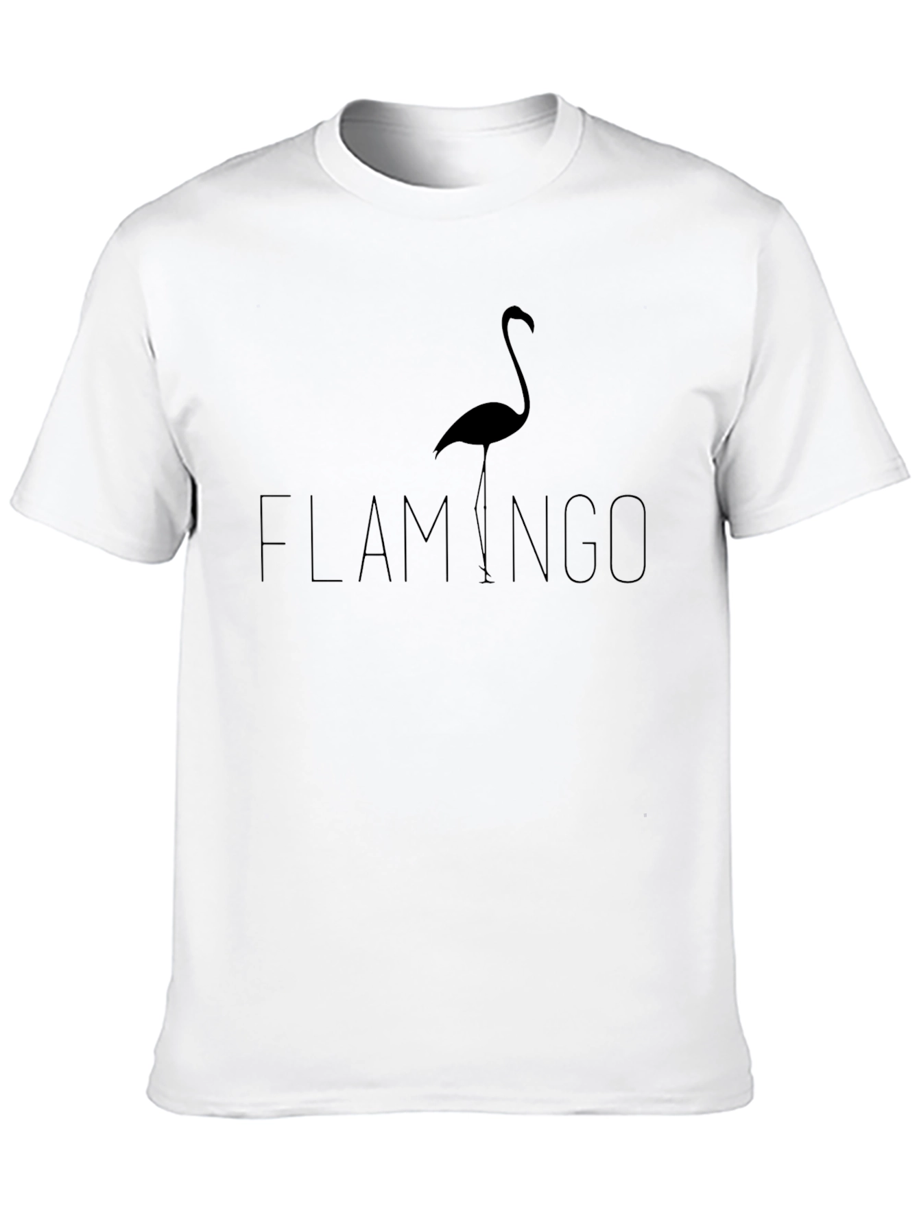 Black Flamingo Graphic Print T-Shirt - Black view 10