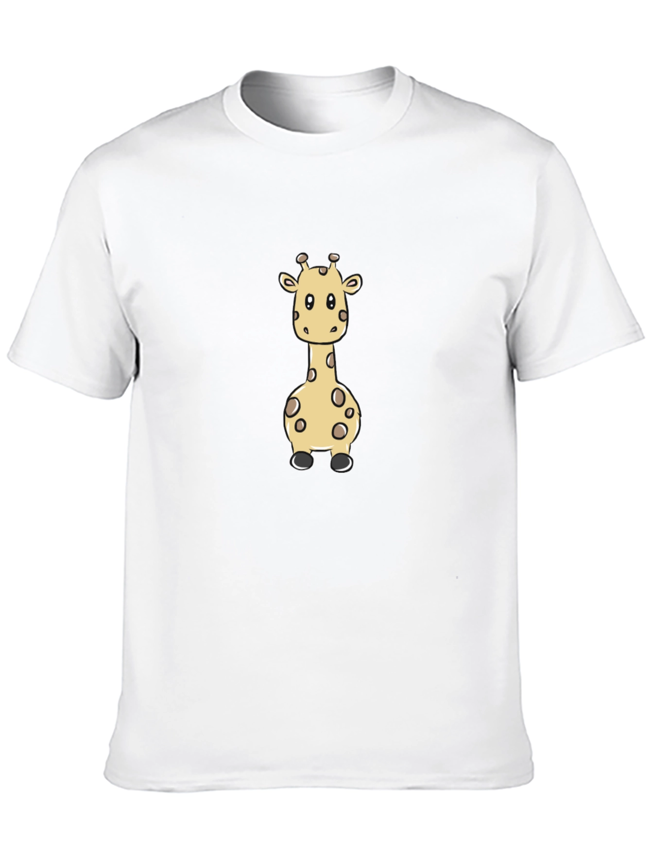 Black Cute Giraffe Graphic Print Black T-Shirt view 10
