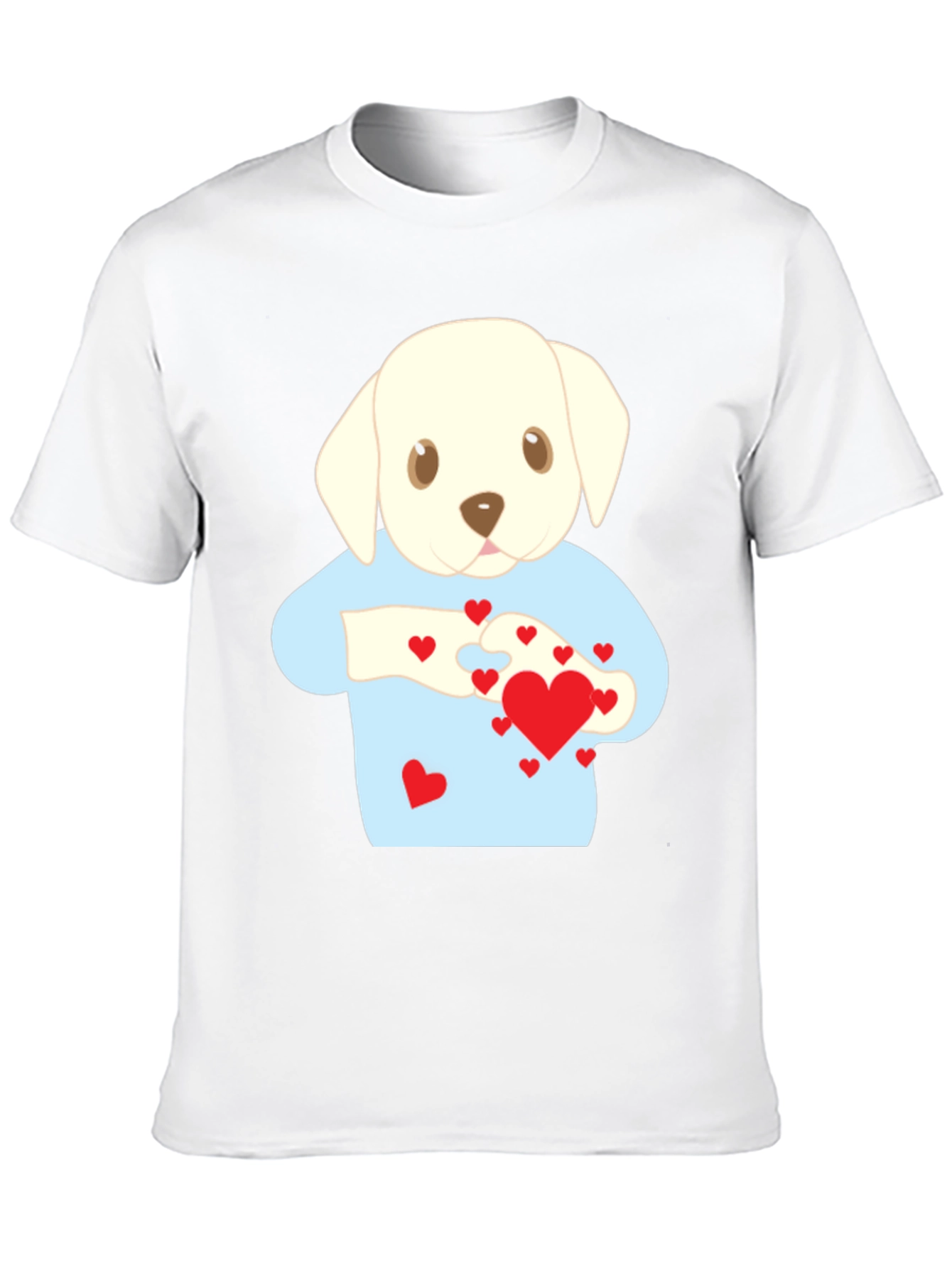 Black Puppy Love T-Shirt - Heart Puzzle Graphic Tee view 10