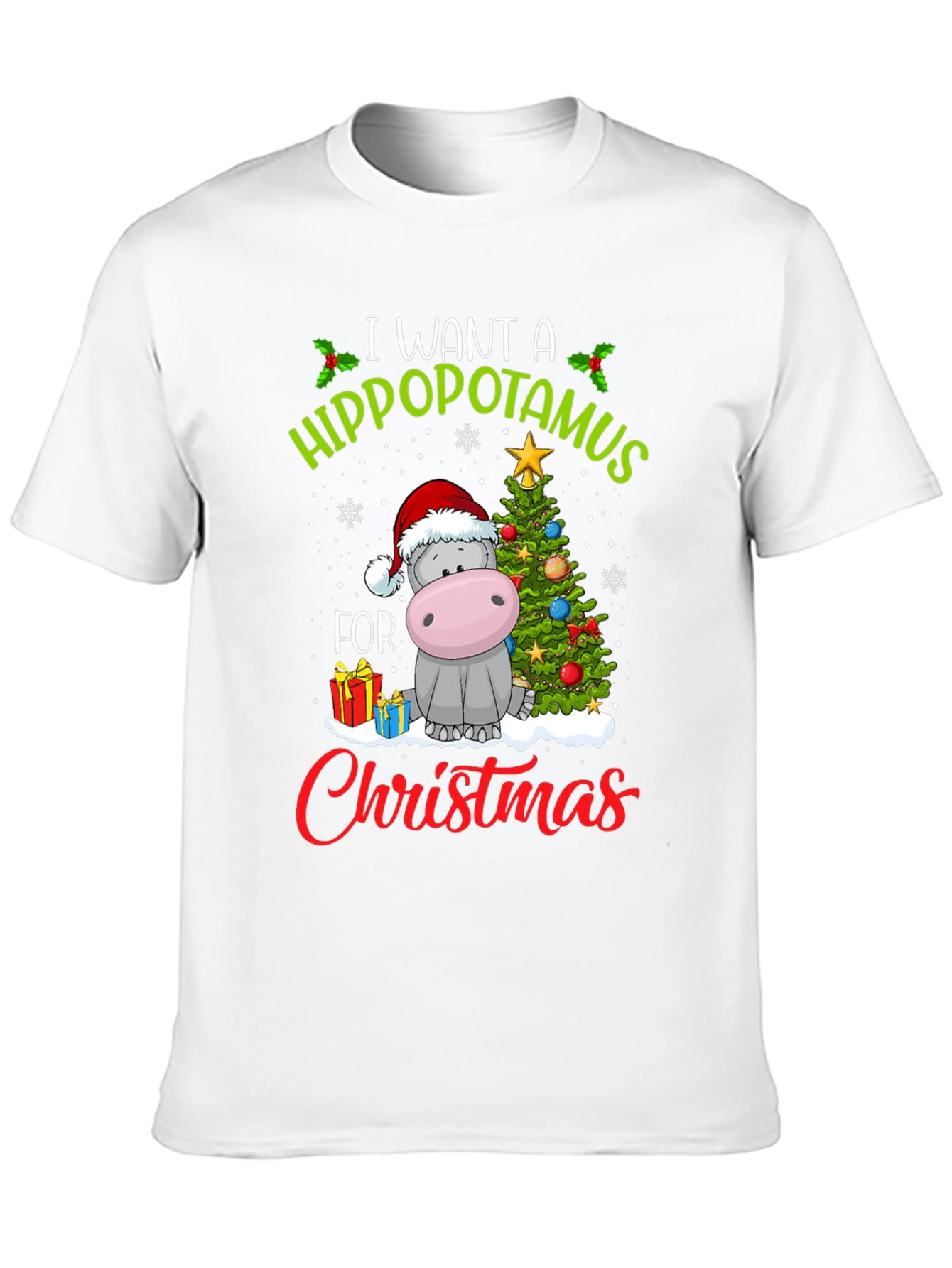 Black Hippo Christmas T-Shirt view 10