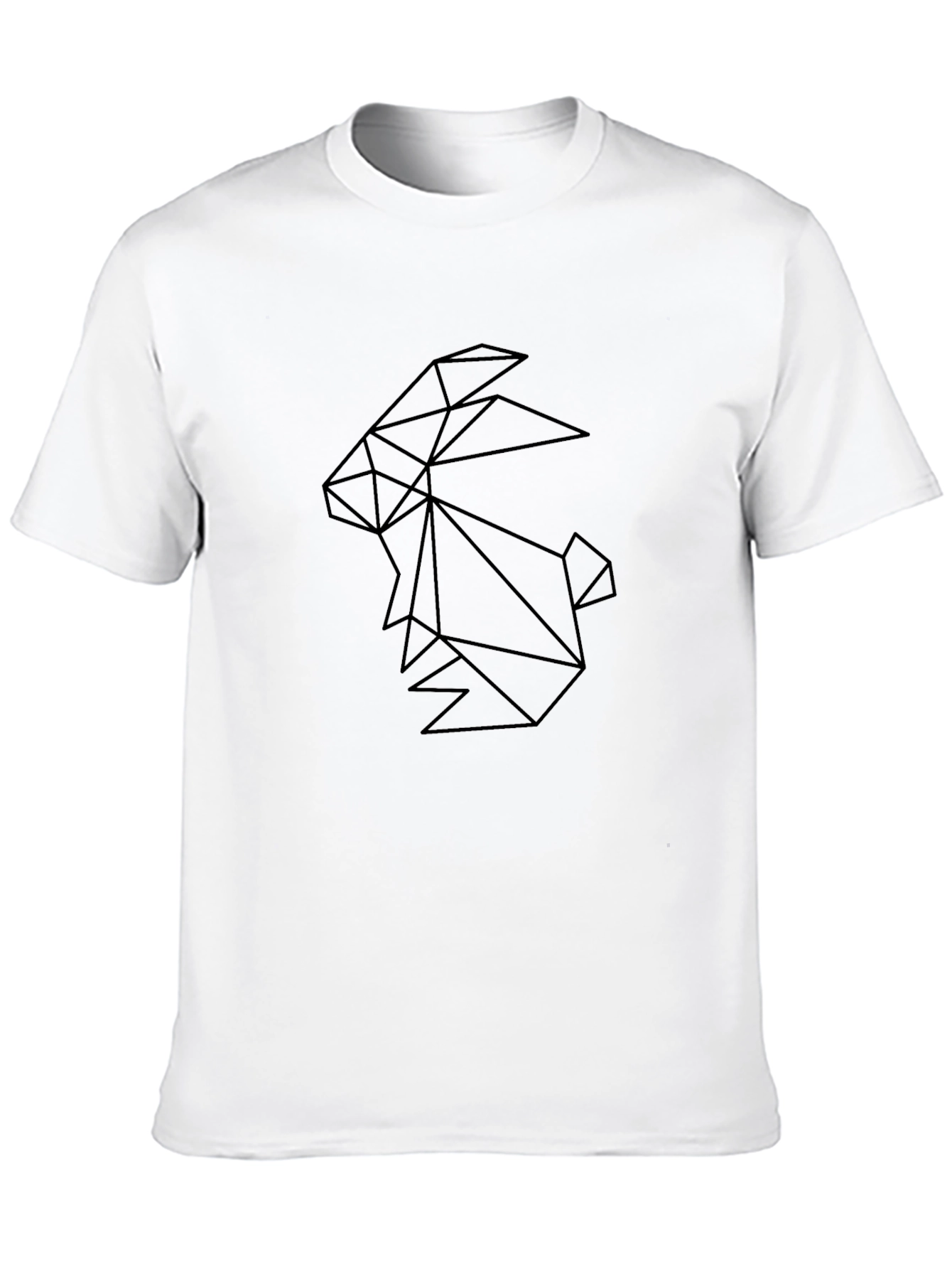 Black Geometric Rabbit T-Shirt - Modern Minimalist Design view 10