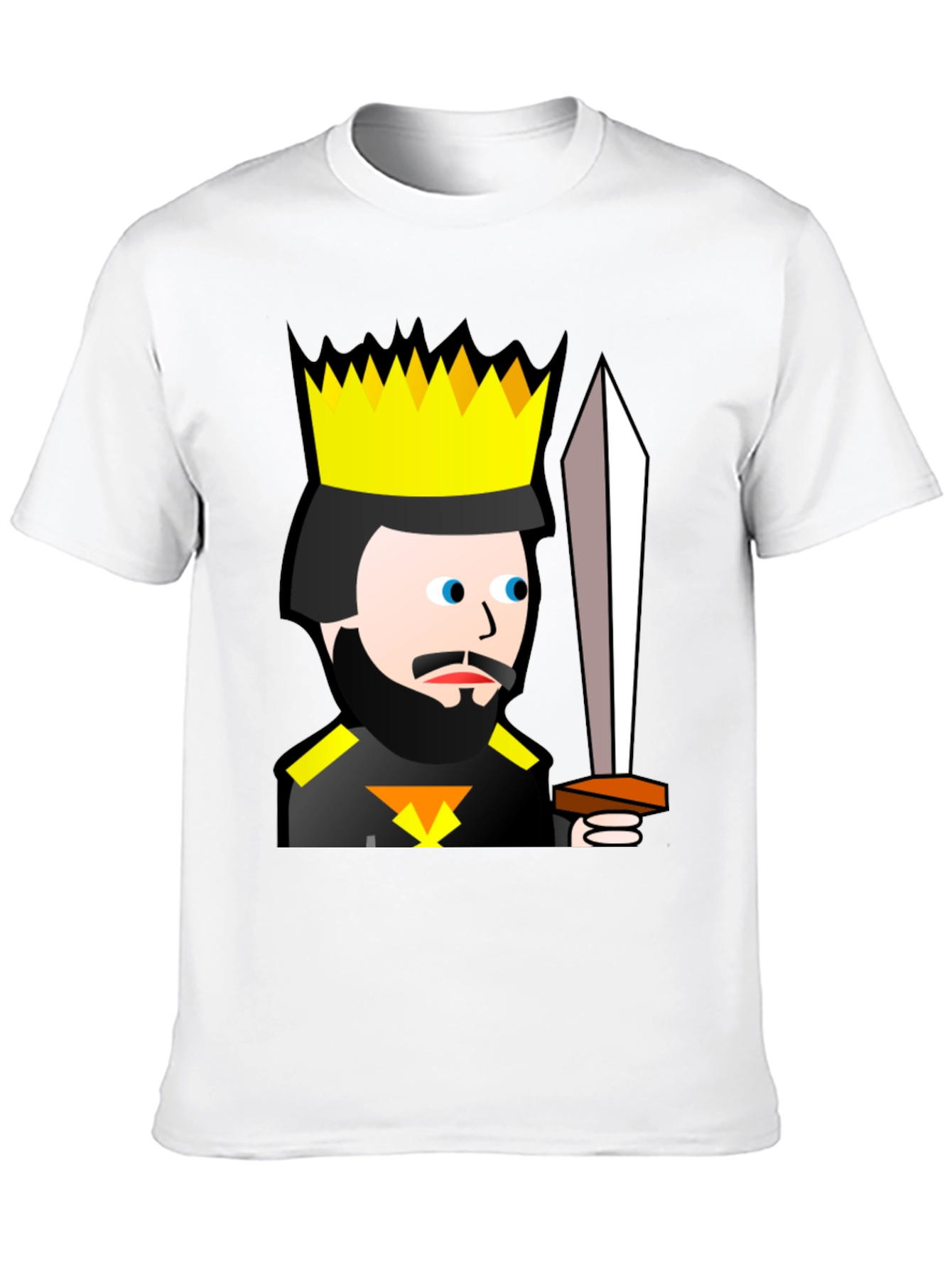 Black King Cartoon Black T-Shirt - Sword Graphic Tee view 10