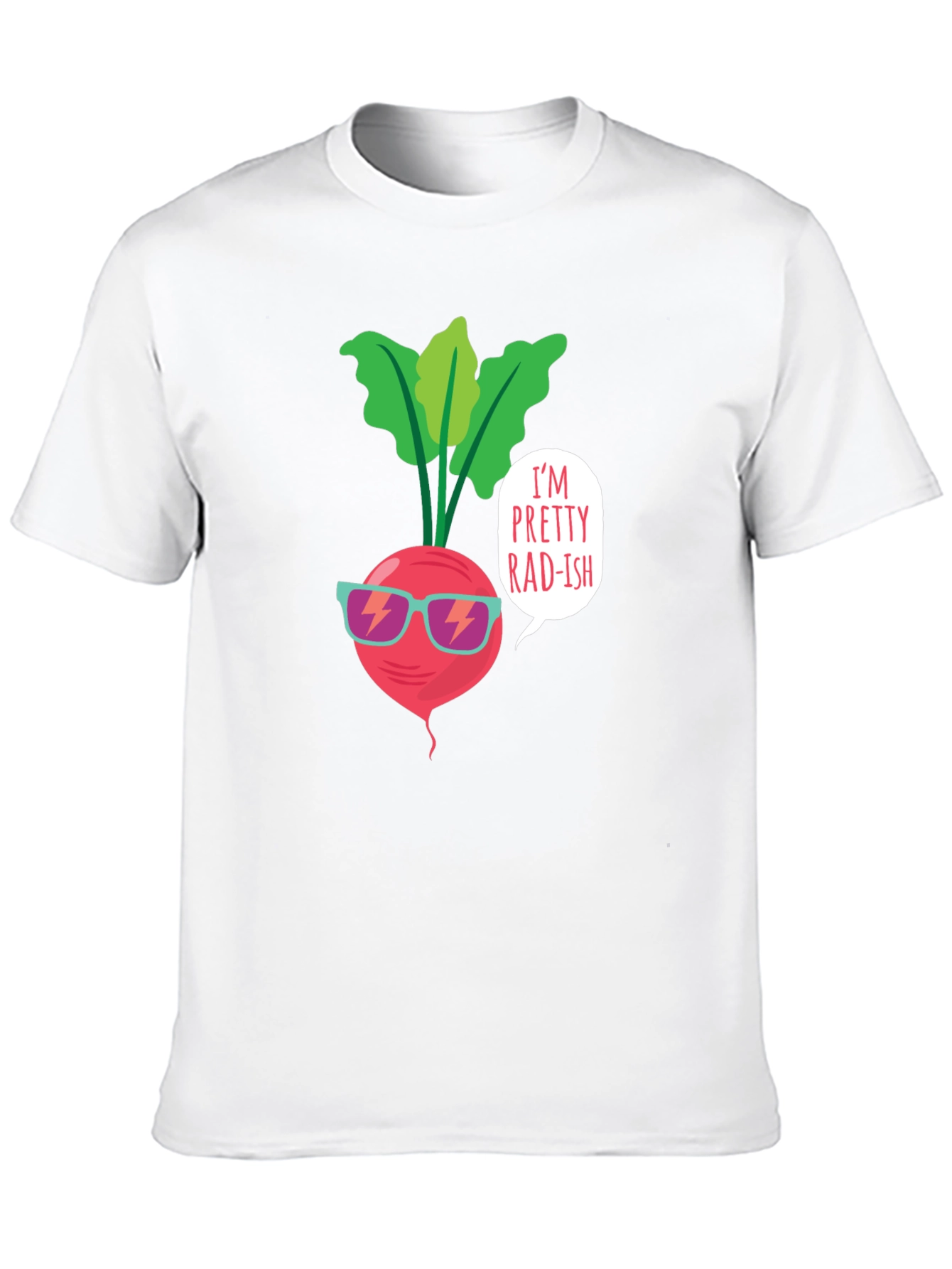 Black Pretty Radish T-Shirt - Cool Vegan Tee view 10