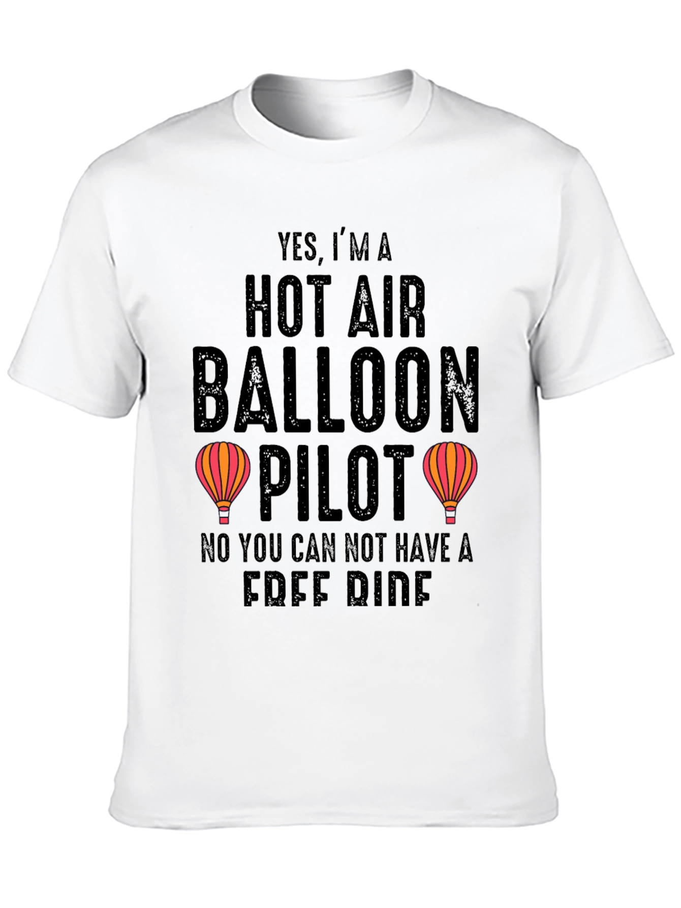 Black Hot Air Balloon Pilot Graphic Tee view 10