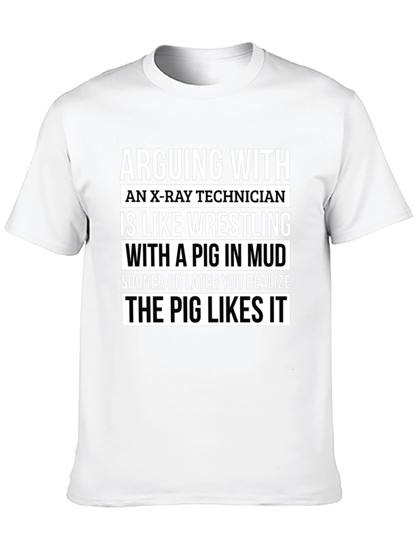 Black X-Ray Technician Pig T-Shirt - Funny Gift view 10