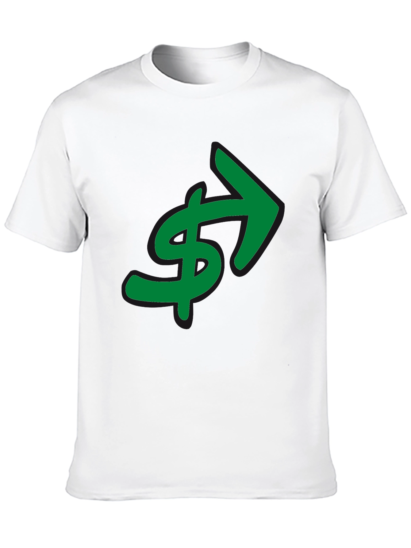 Black Green Dollar Arrow Graphic T-Shirt view 10