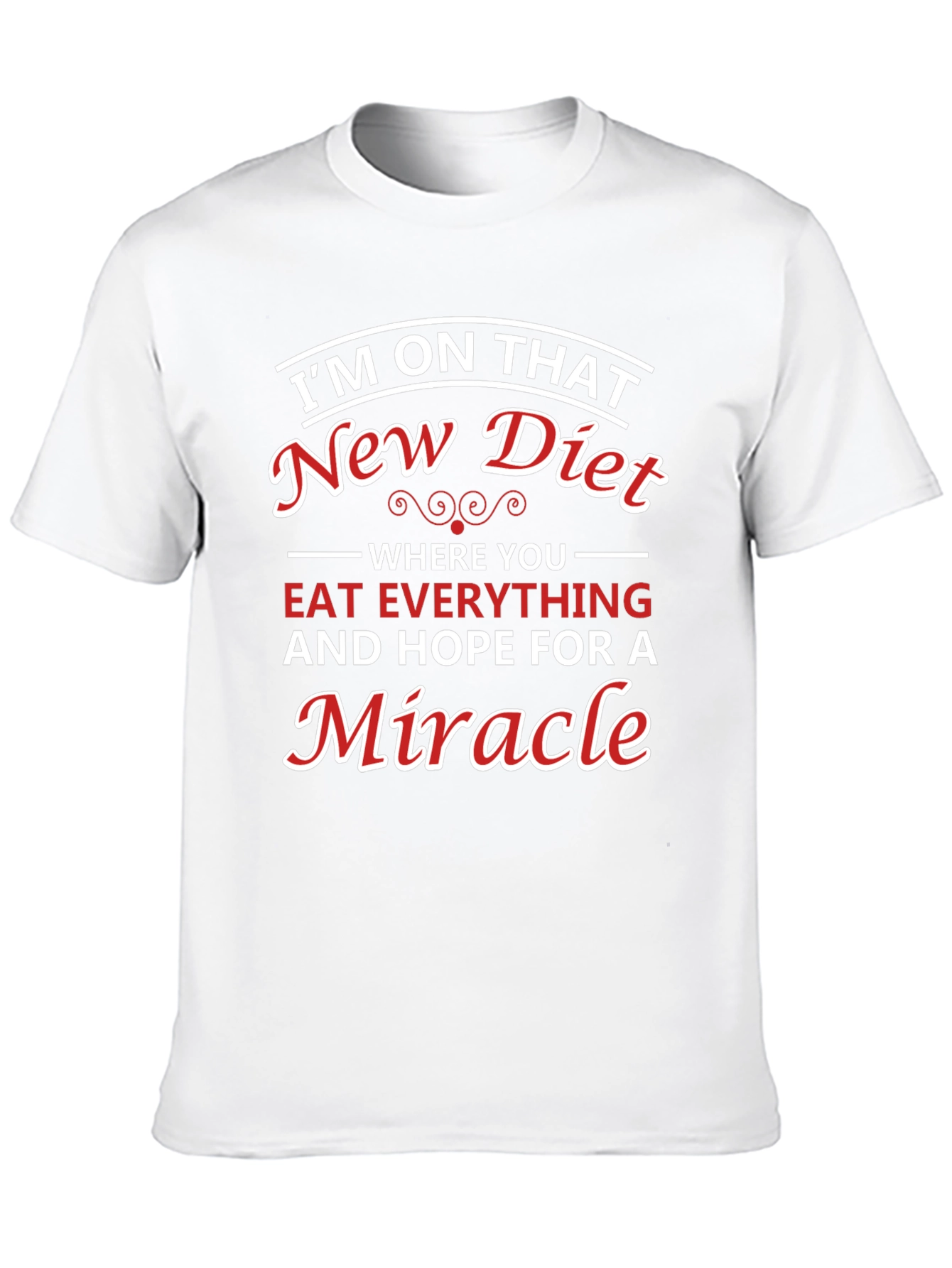 Black Humorous Diet T-Shirt - Miracle Diet Tee view 10