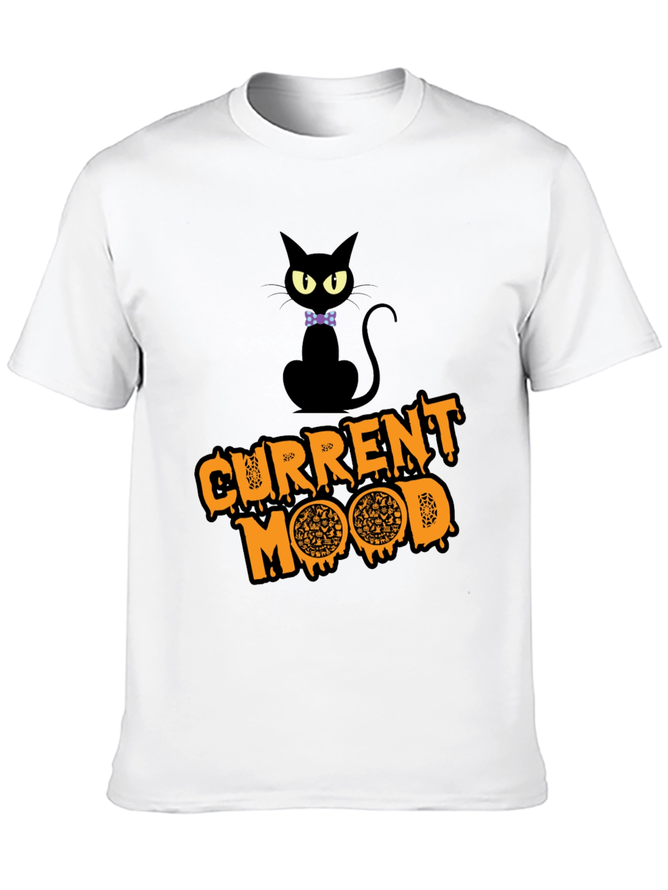 Black Current Mood Pizza Cat T-Shirt view 10