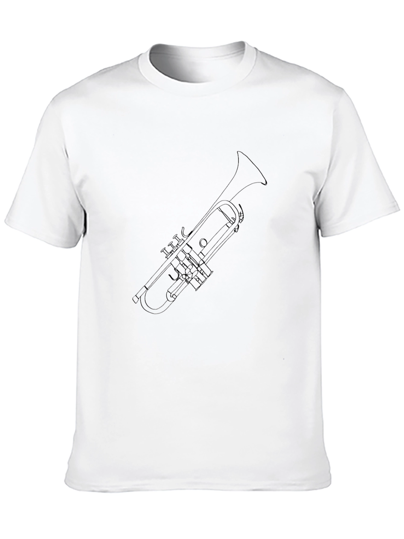 Black Trumpet Outline Black T-Shirt view 10