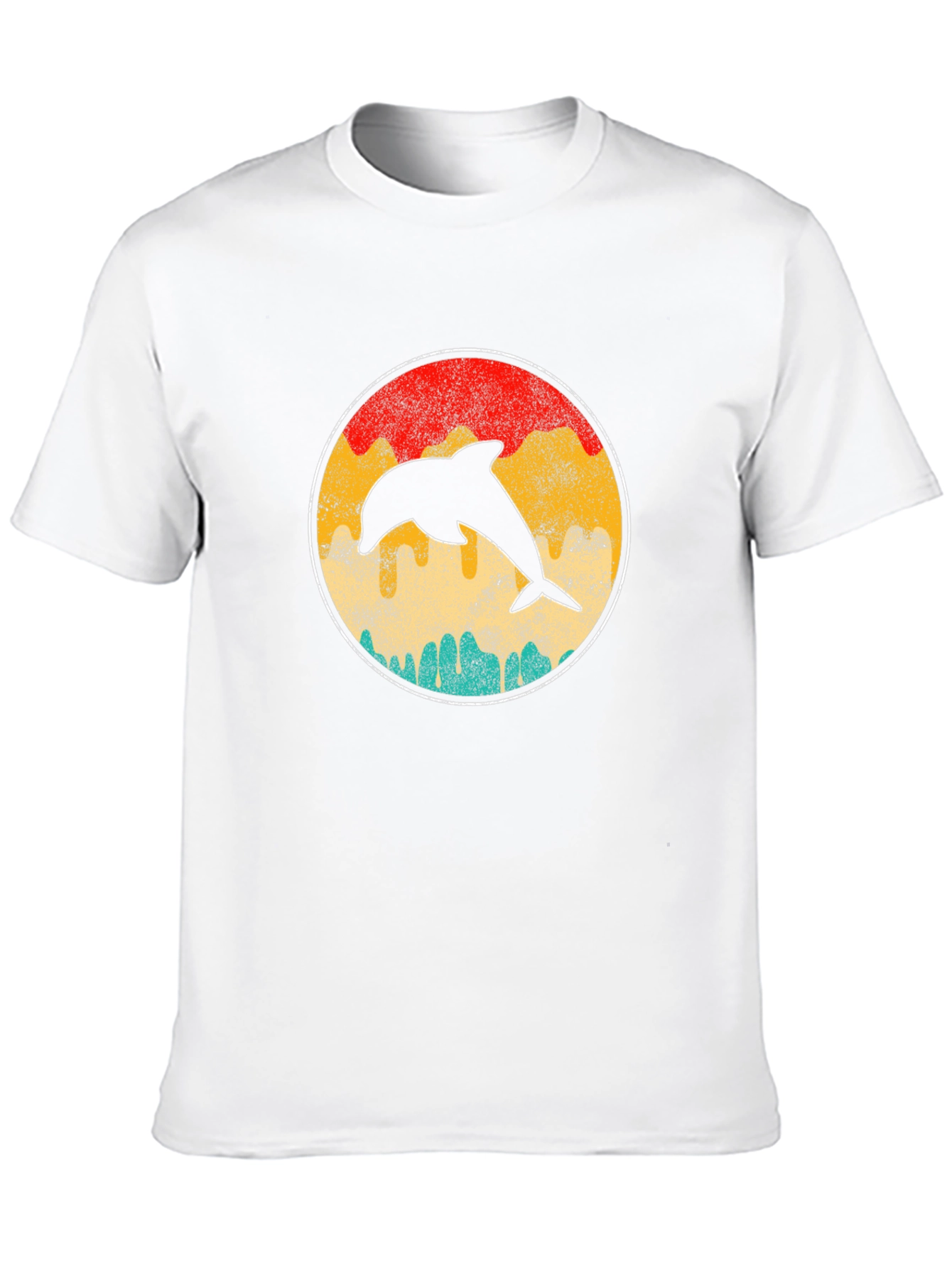 Black Retro Dolphin Sunset T-Shirt - Classic Design view 10