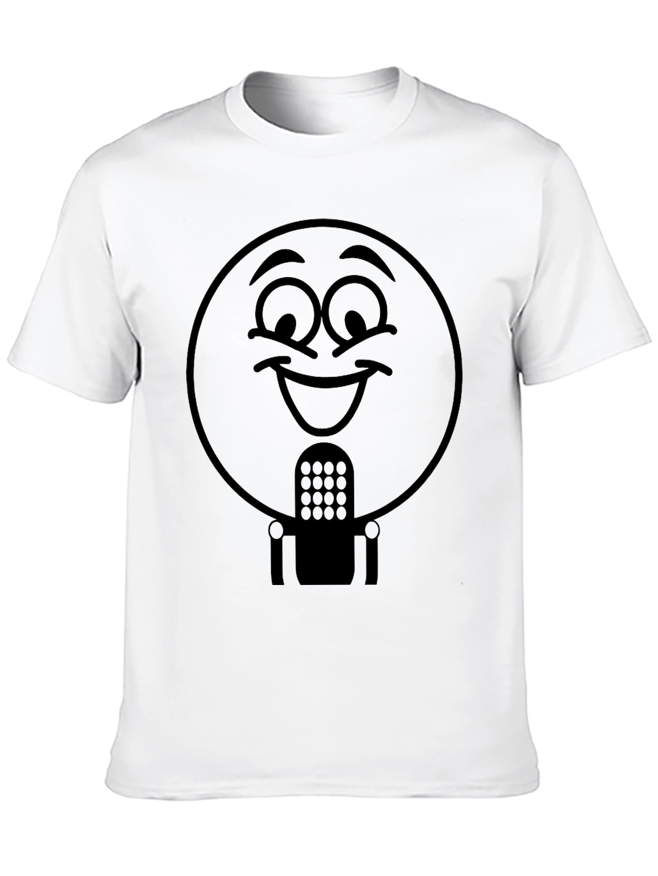 Black Funny Robot Face Graphic T-Shirt view 10