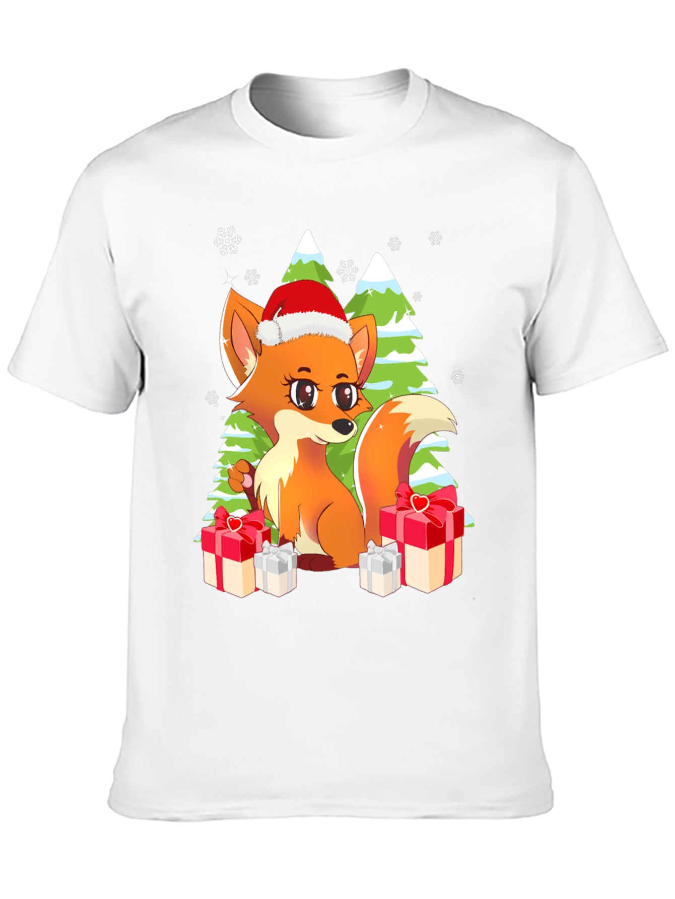 Black Festive Fox Graphic Tee - Holiday Gift view 10