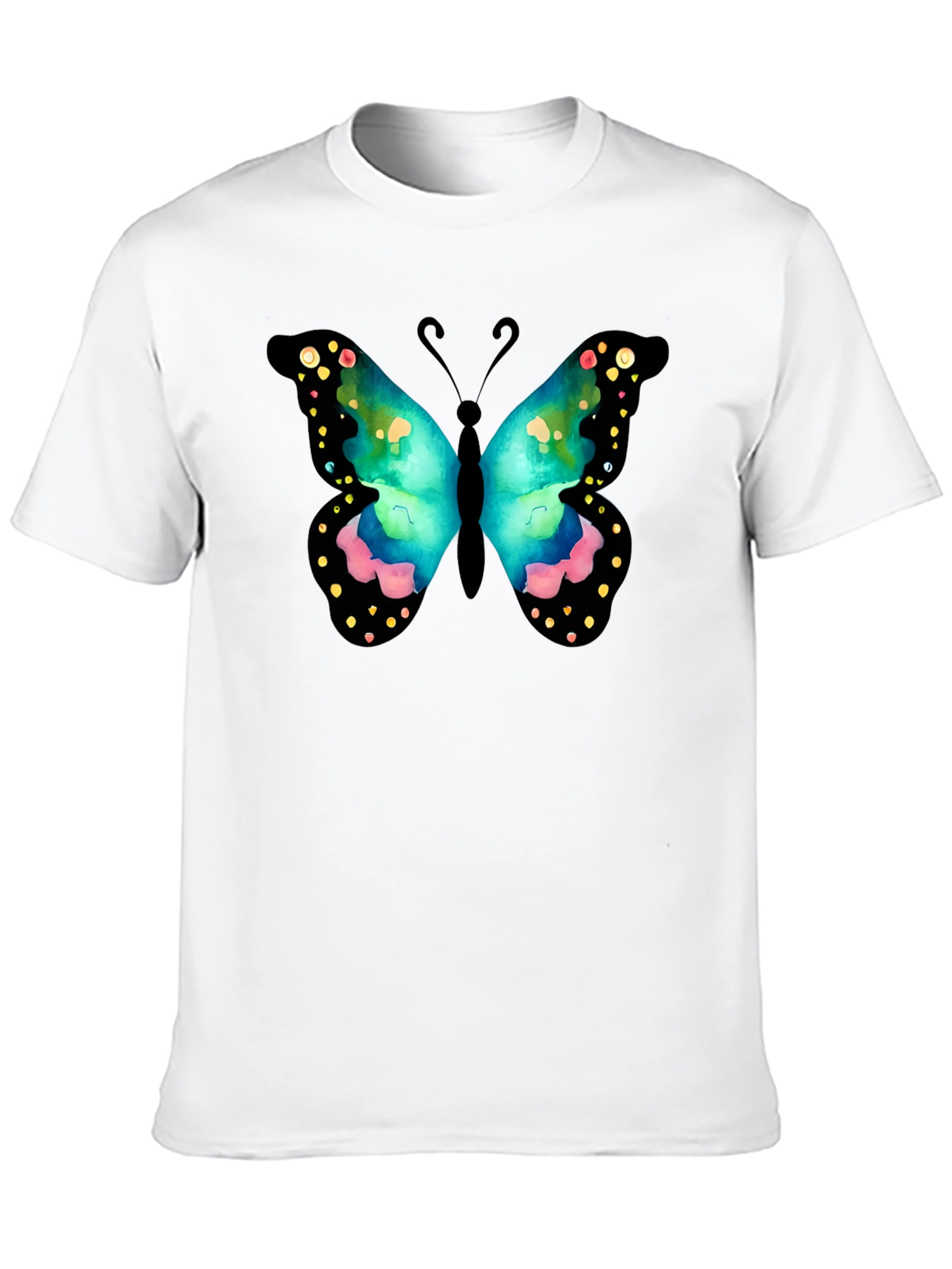Black Butterfly Graphic Print Crew Neck T-Shirt view 10