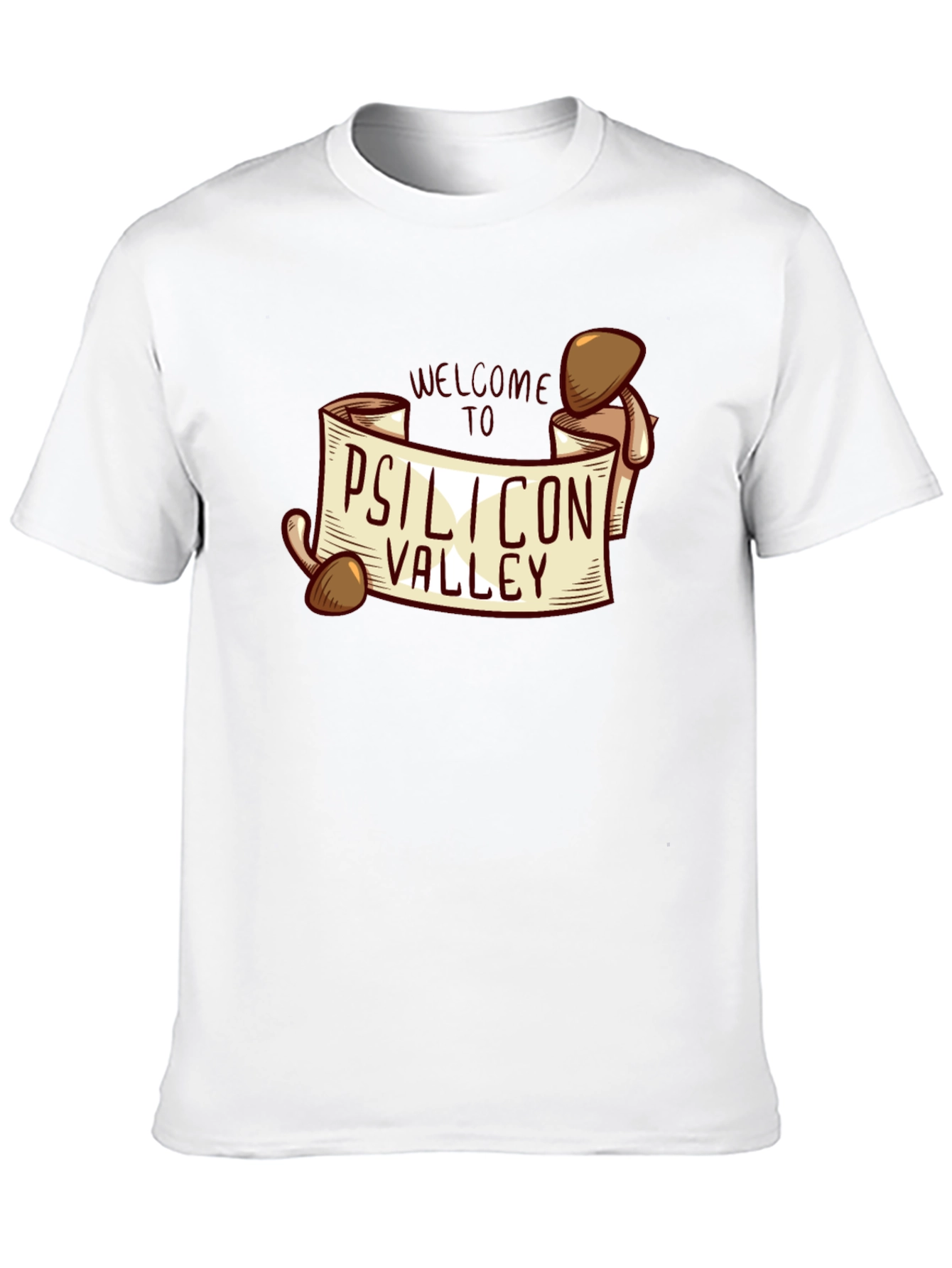 Black Psilicon Valley T-Shirt - Funny Mushroom Graphic Tee view 10