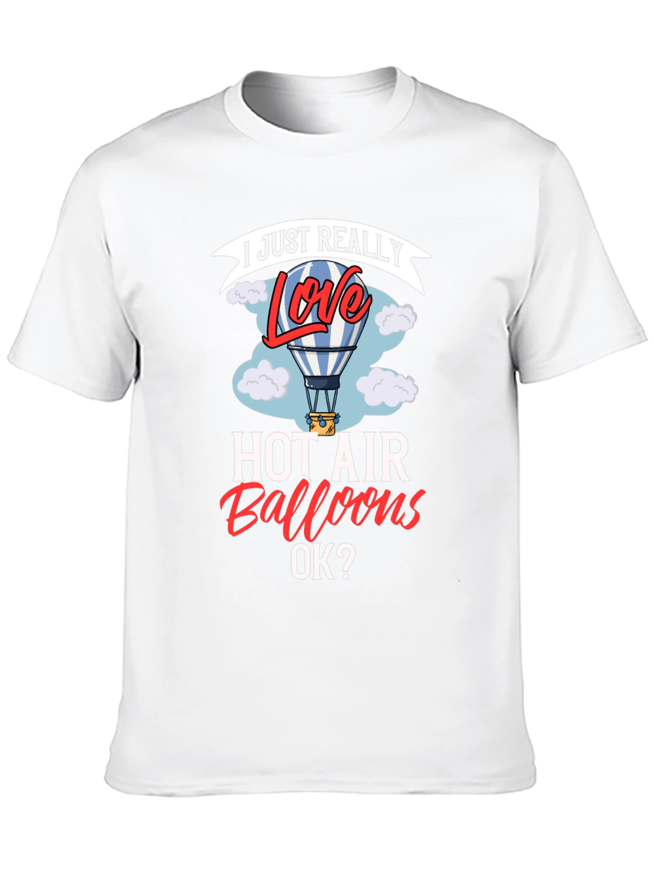 Black I Love Hot Air Balloons Graphic T-Shirt view 10