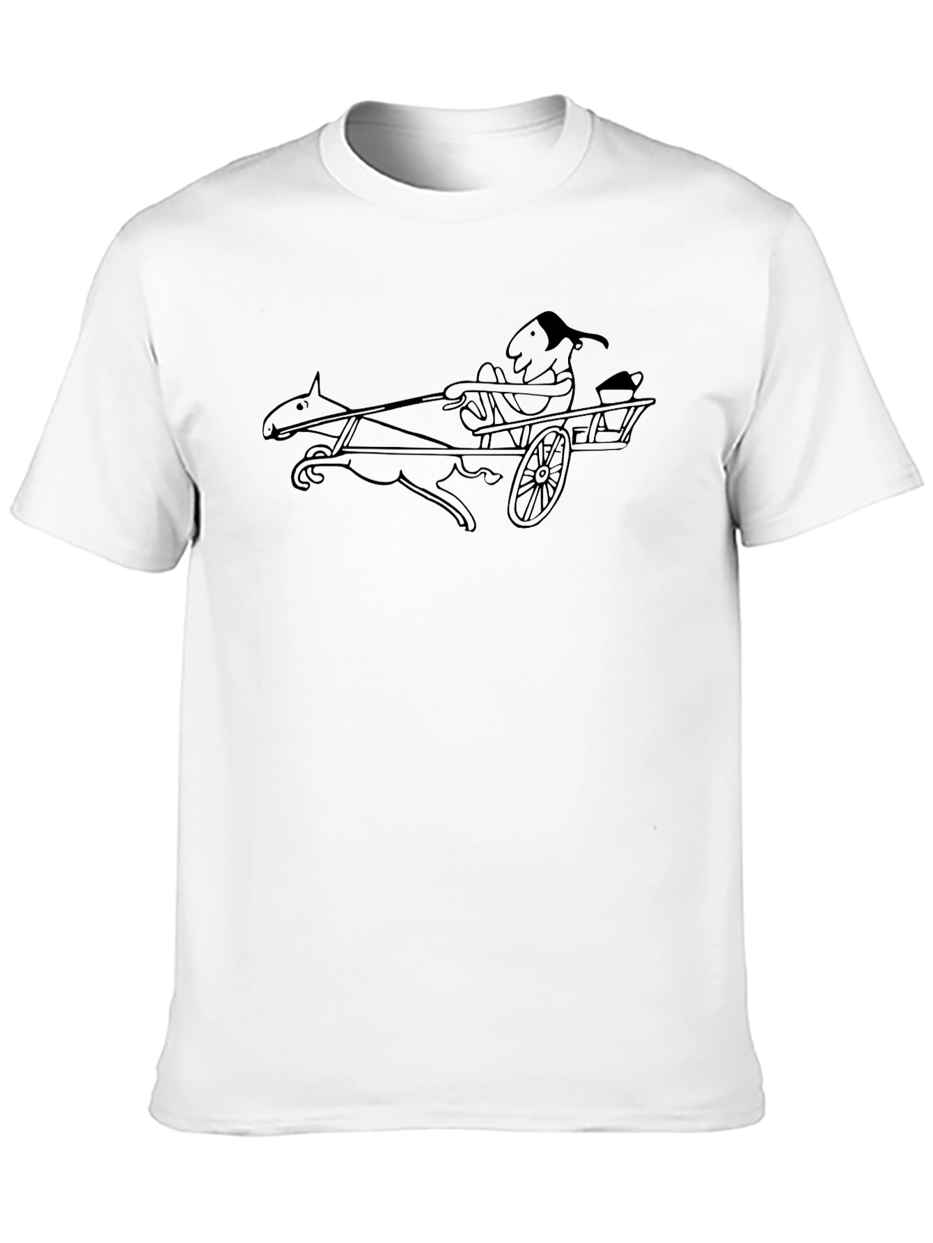 Black Horse-Drawn Cart Graphic T-Shirt view 10