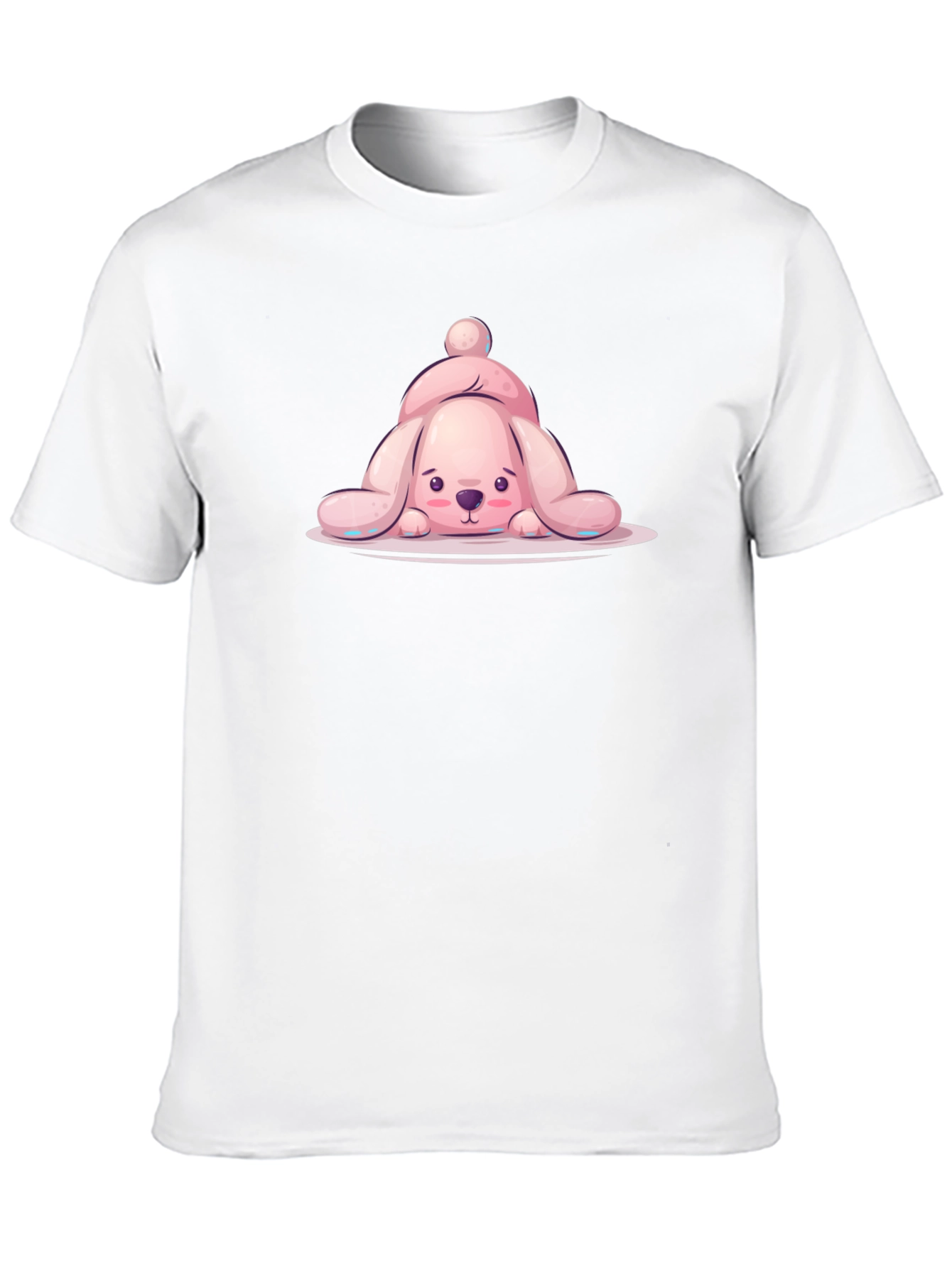 Black Cute Pink Bunny T-Shirt view 10