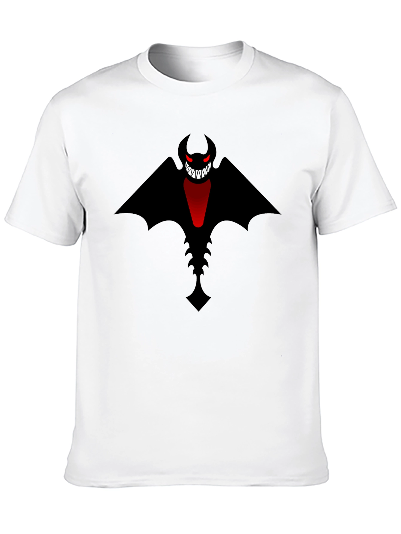 Black Men's Black T-Shirt - Bat Devil Graphic Tee view 10