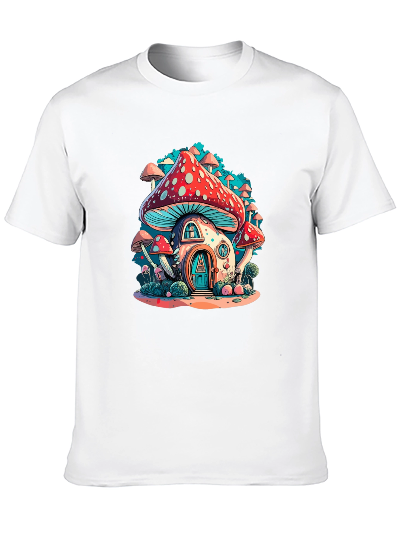 Black Mushroom House Graphic Tee view 10