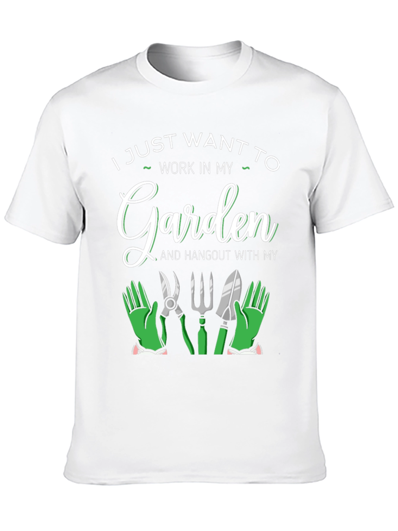 Black Gardening Lover T-Shirt: Work in My Garden view 10