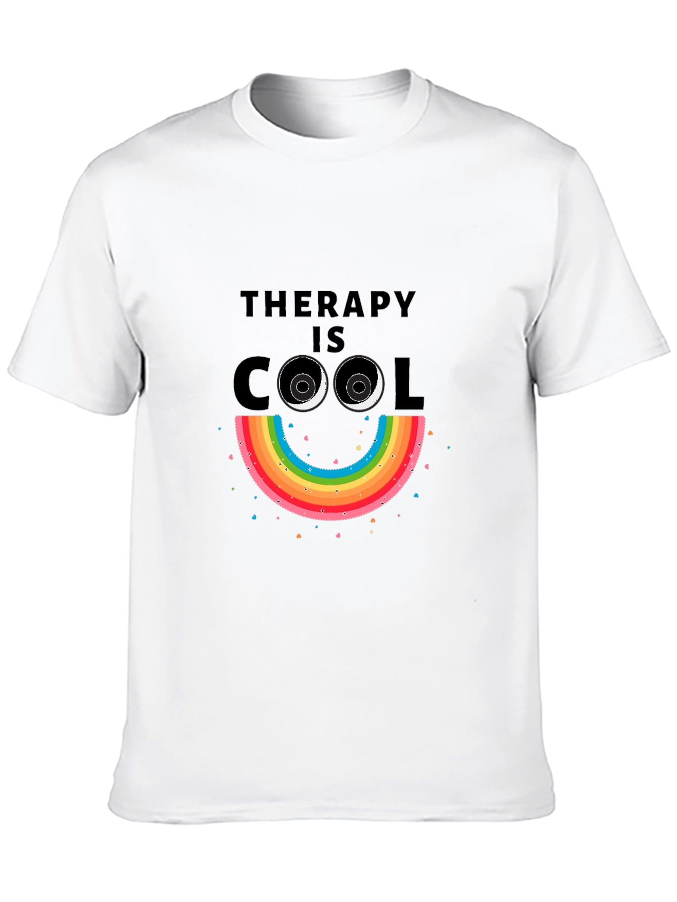 Black Therapy is Cool Rainbow Smiley Tee view 10