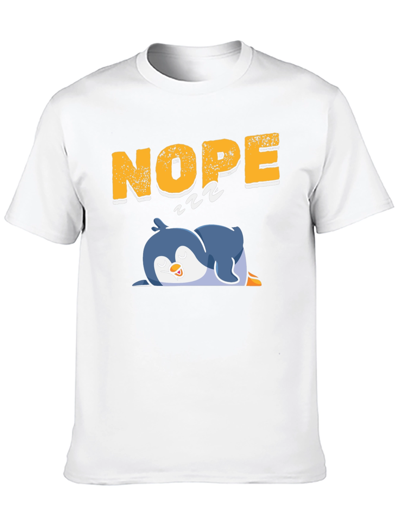 Black Nope Sleeping Penguin Black T-Shirt view 10