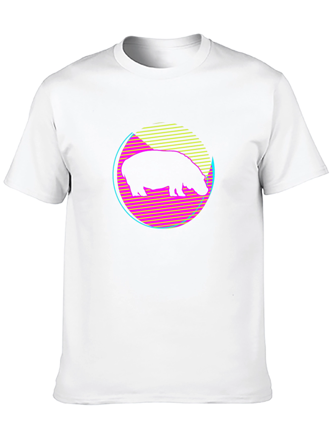 Black Retro Hippo T-Shirt - Black Graphic Tee view 10