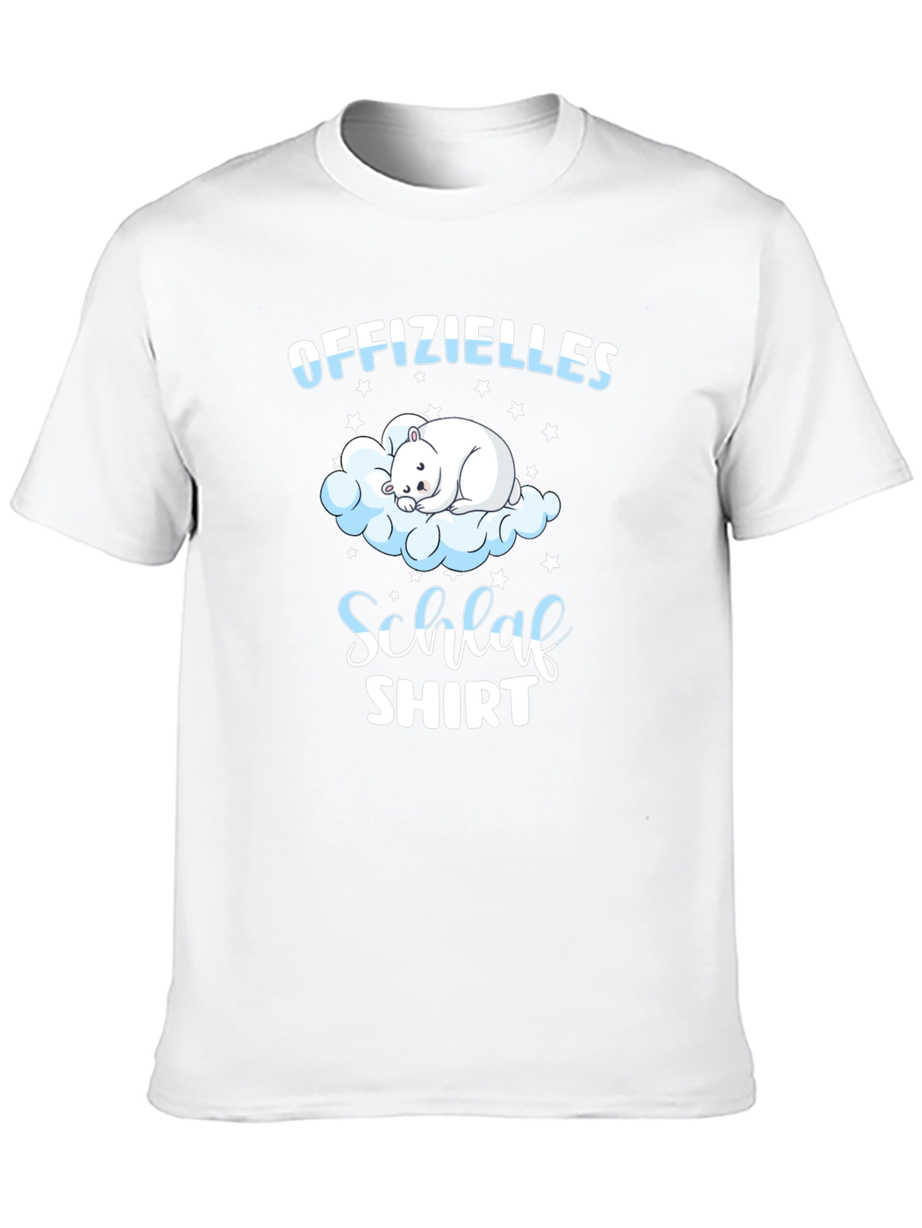 Black Cute Bear Cloud Schlaf Shirt | Men's Black Tee view 10
