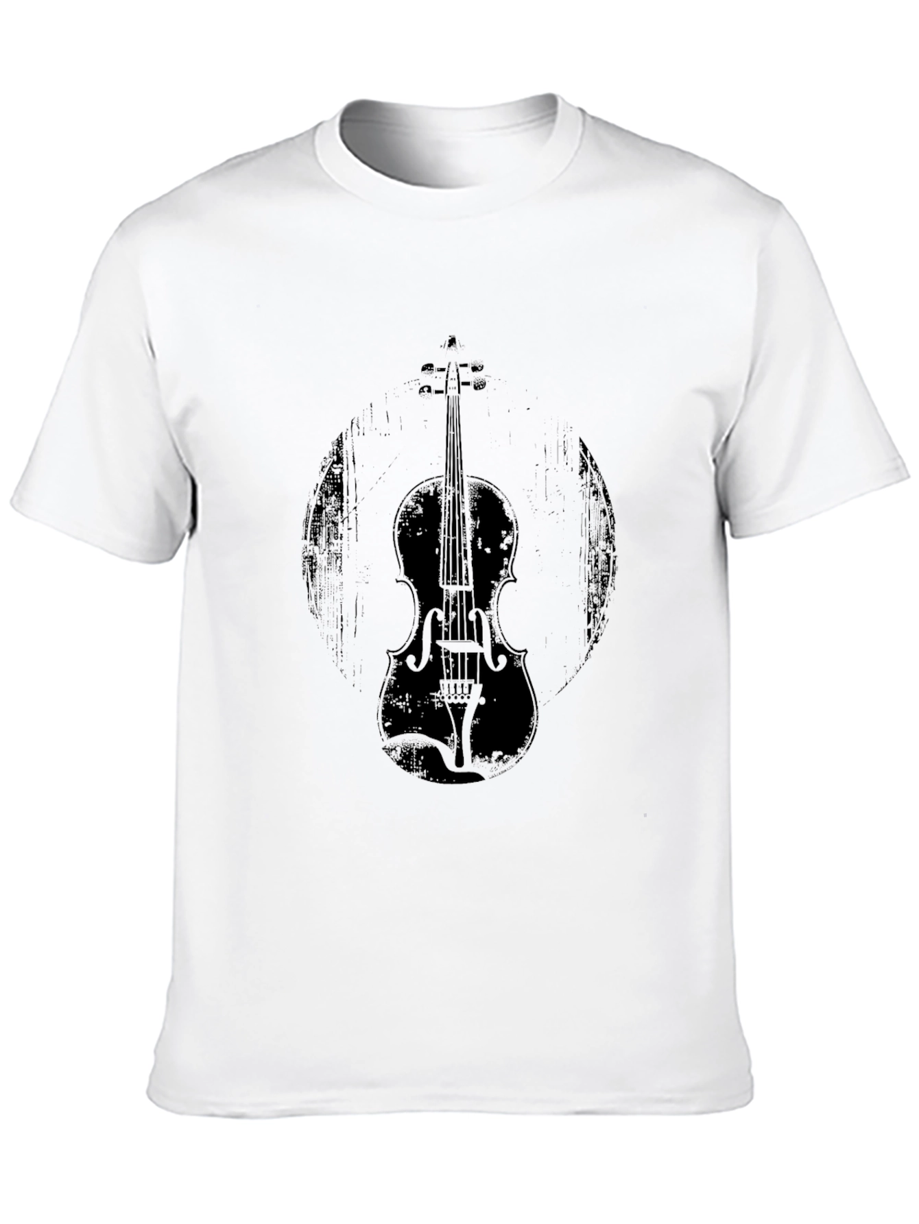 Black Vintage Violin Graphic Tee - Black Unisex Shirt view 10