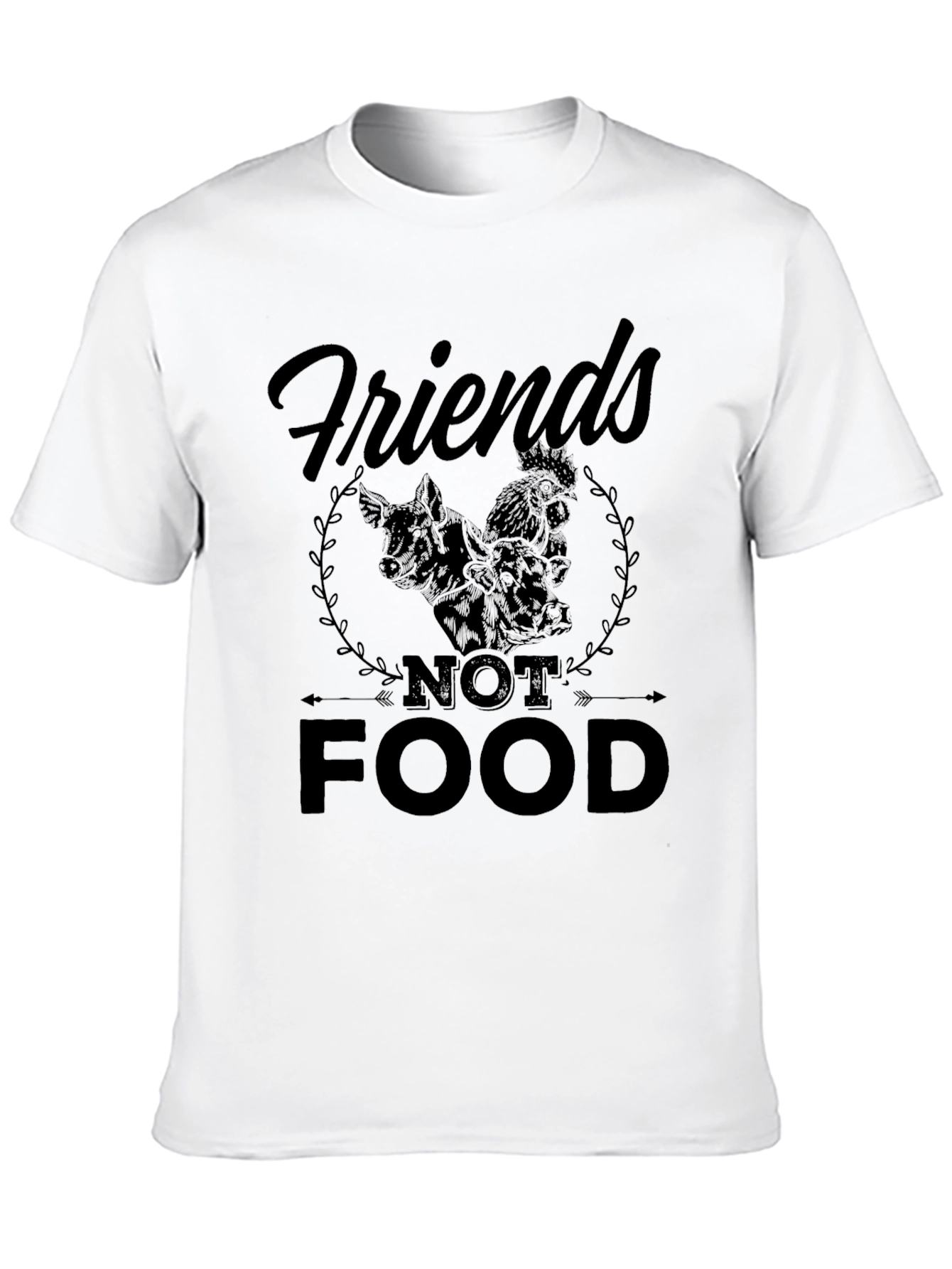 Black Friends Not Food Vegan T-Shirt view 10