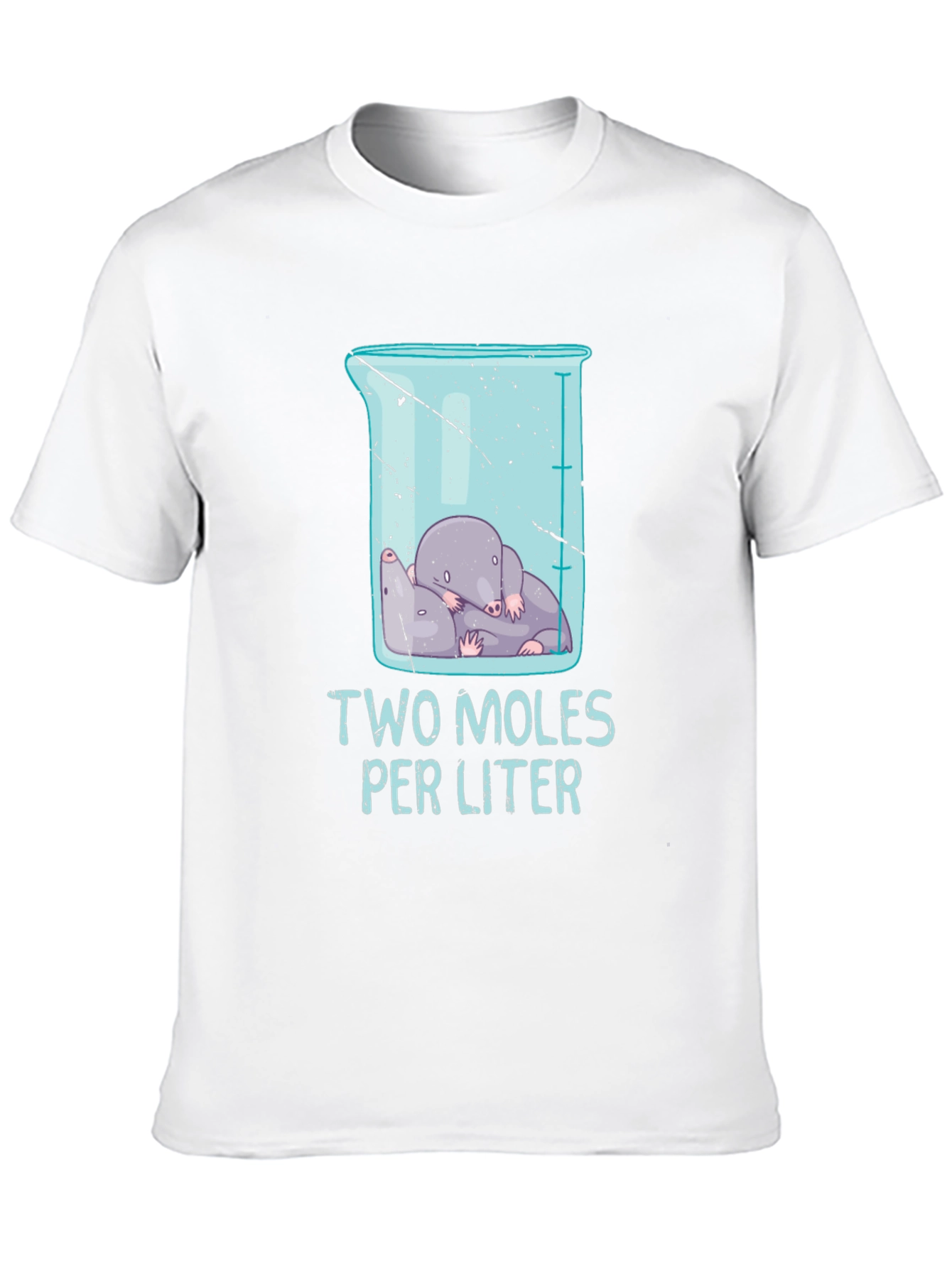 Black Two Moles Per Liter Science T-Shirt view 10