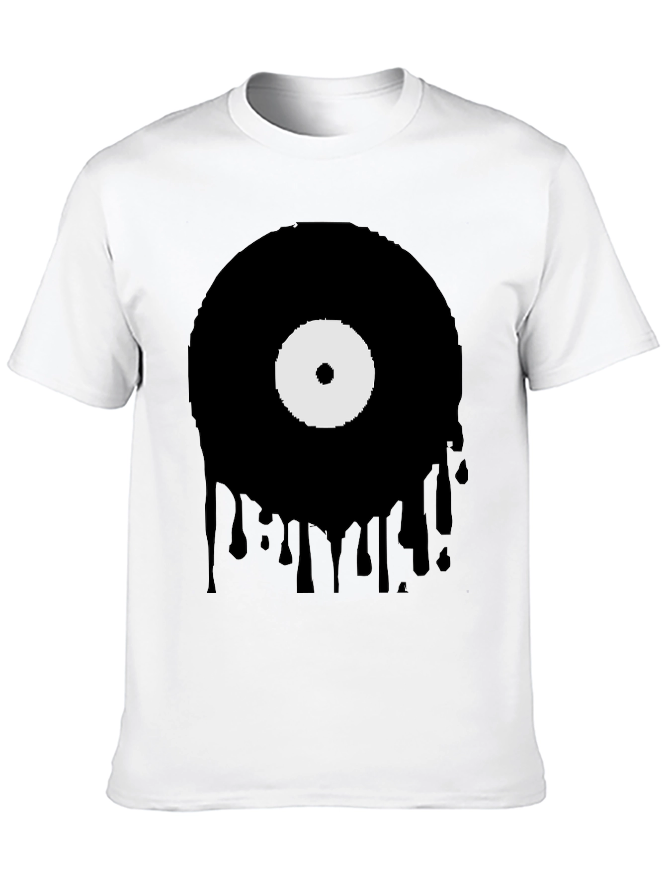 Black Melting Vinyl Record Graphic T-Shirt view 10