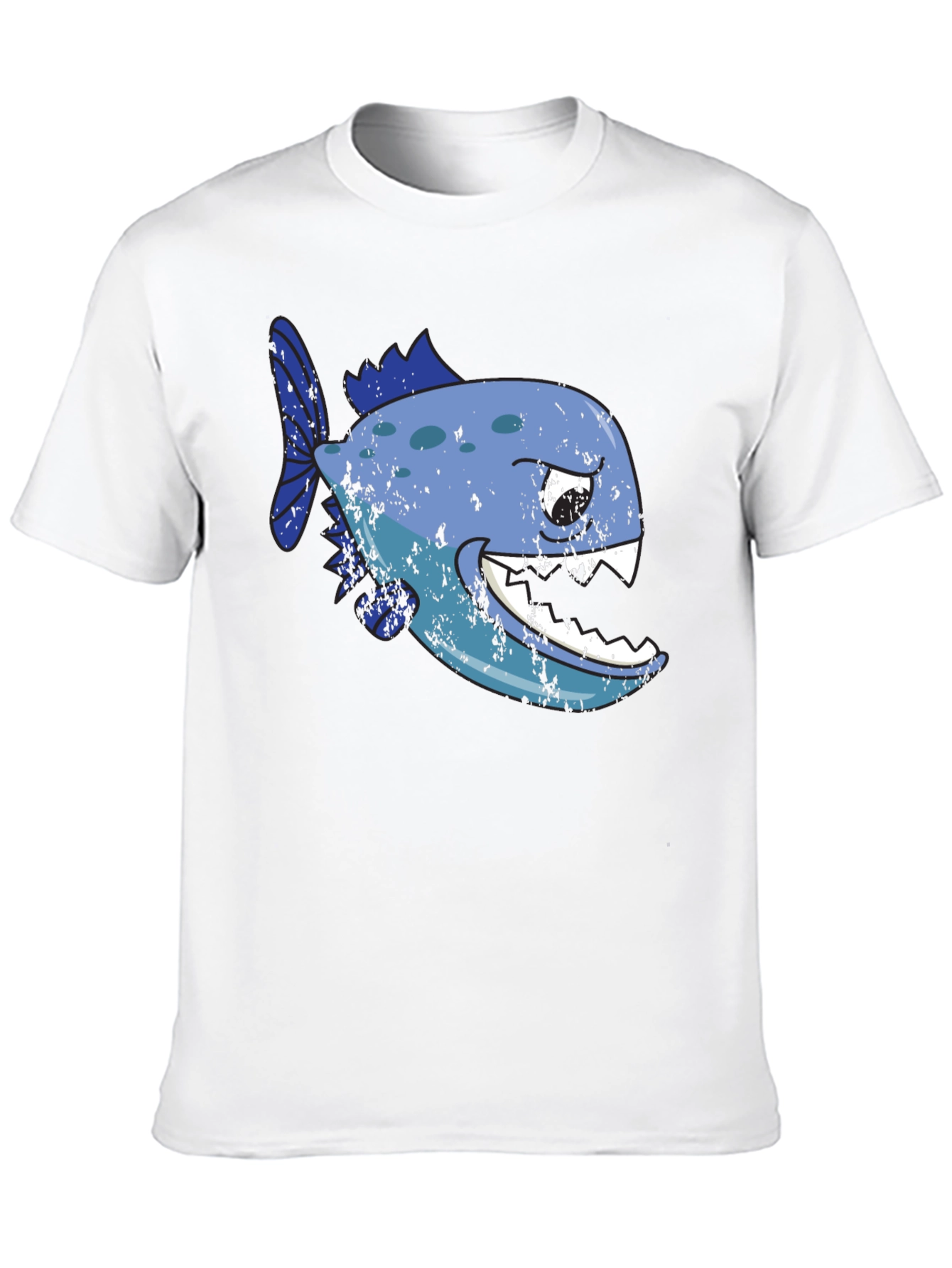 Black Piranha Graphic T-Shirt - Black Cotton Tee view 10