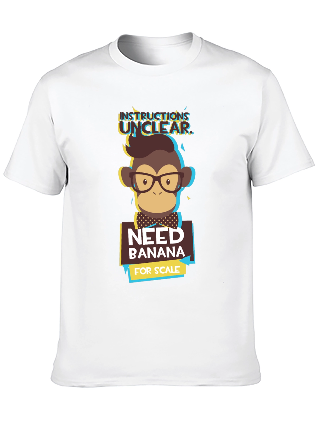 Black Instructions Unclear T-Shirt - Funny Monkey Design view 10