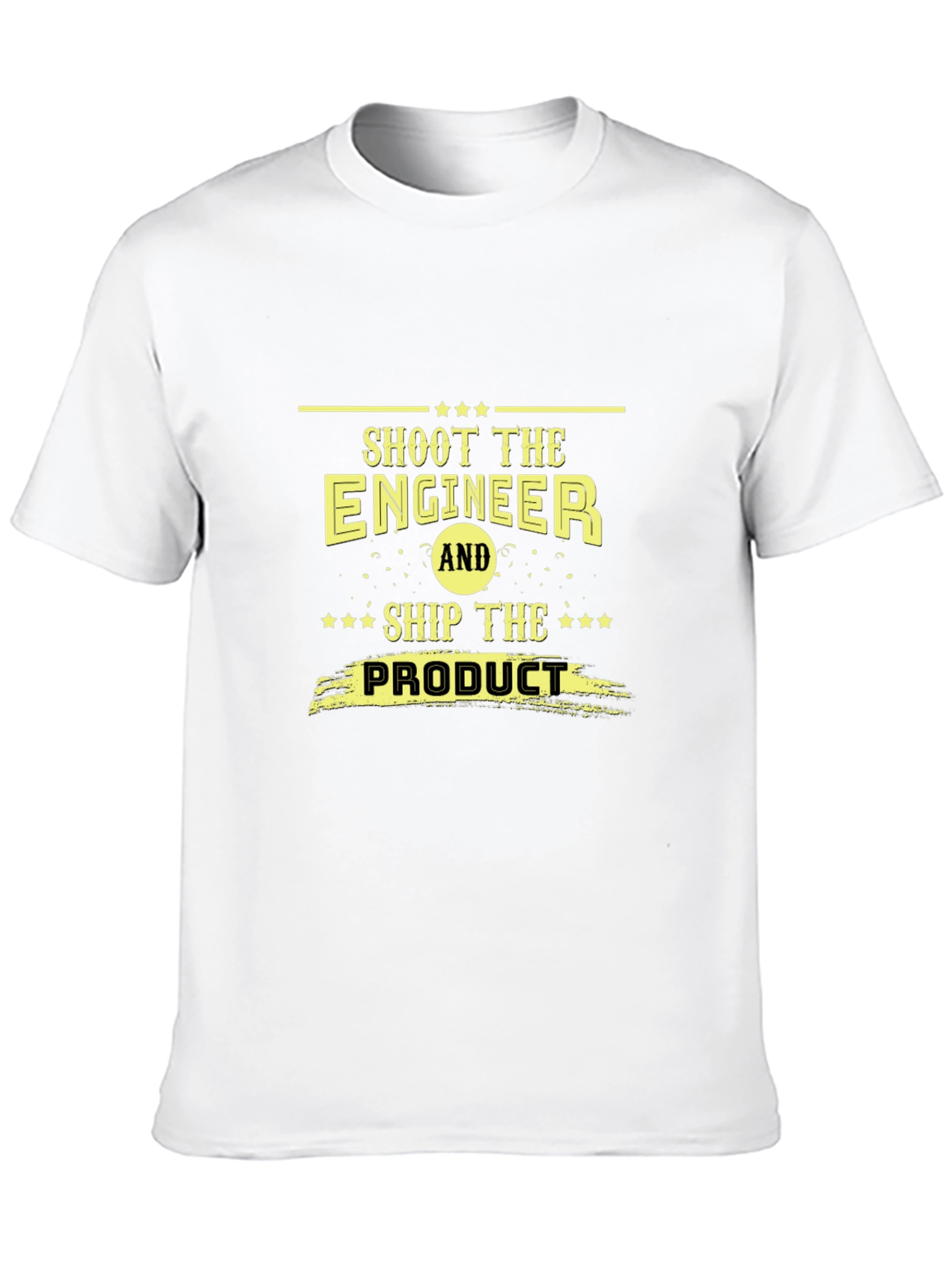 Black Shoot The Engineer Funny Slogan Black T-Shirt view 10