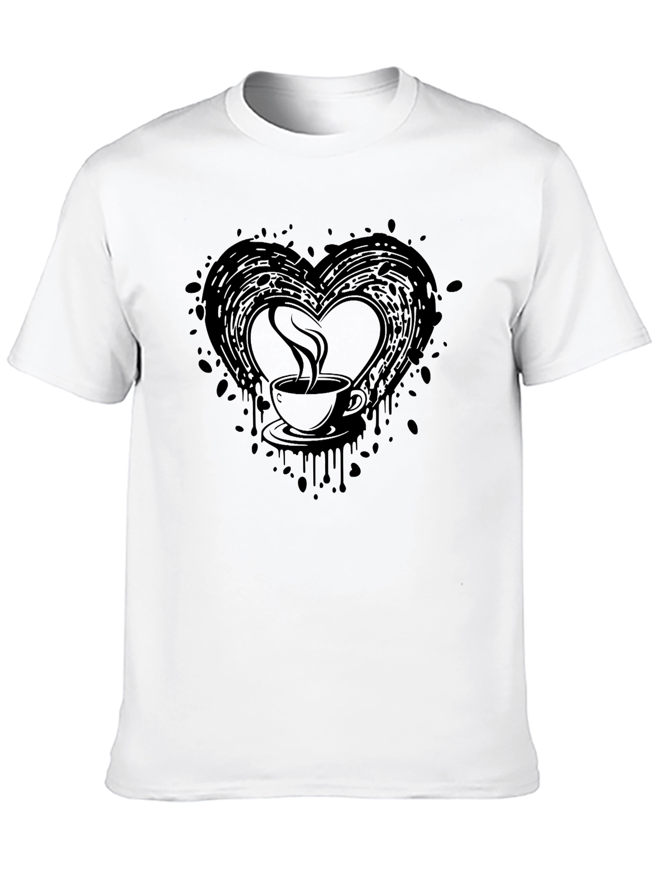 Black Coffee Love T-Shirt - Black Graphic Tee view 10