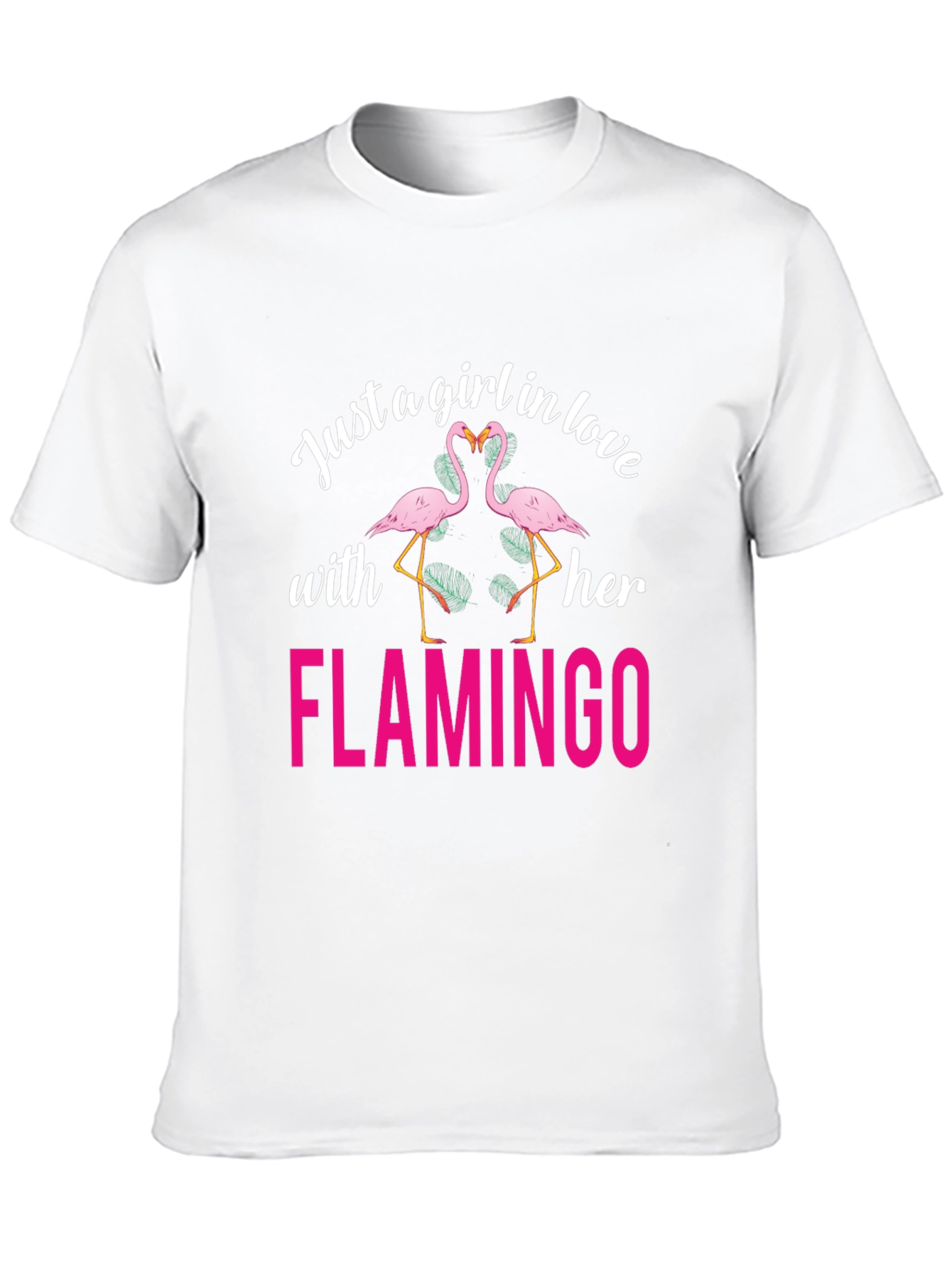 Black Just a Girl in Love with Her Flamingo T-Shirt view 10