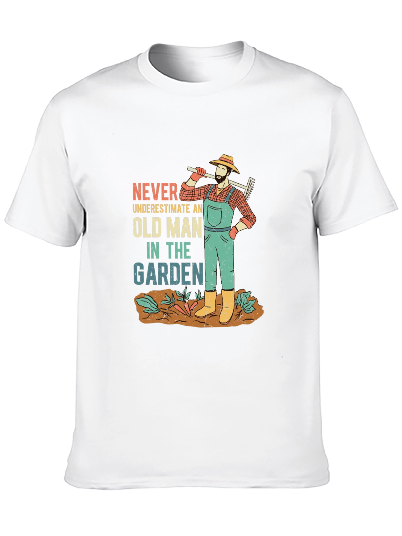 Black Old Man in the Garden Graphic Tee - Gardener Gift view 10