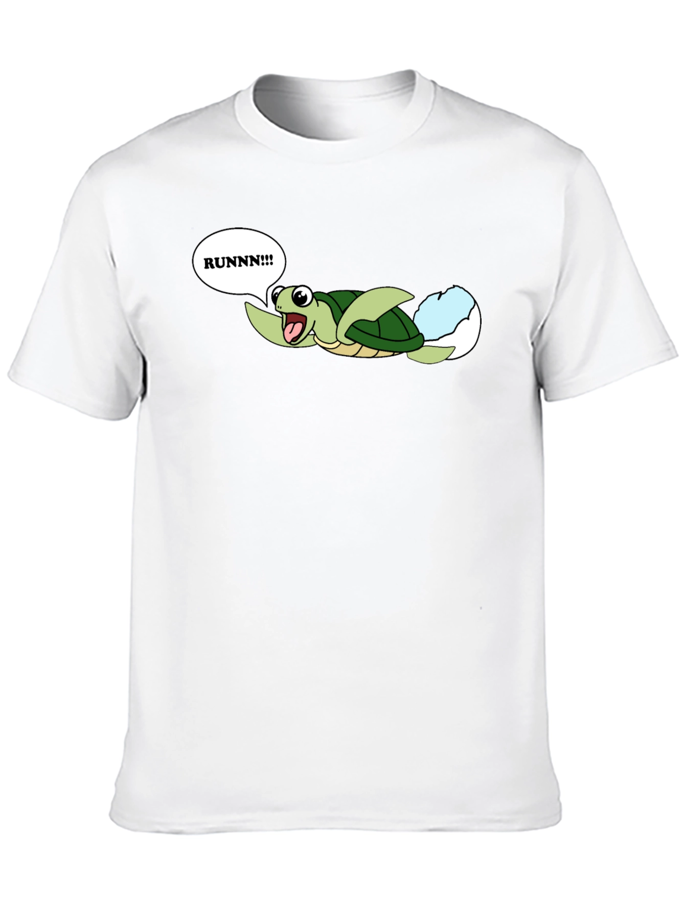 Black Runnn! Turtle Hatchling Graphic T-Shirt view 10